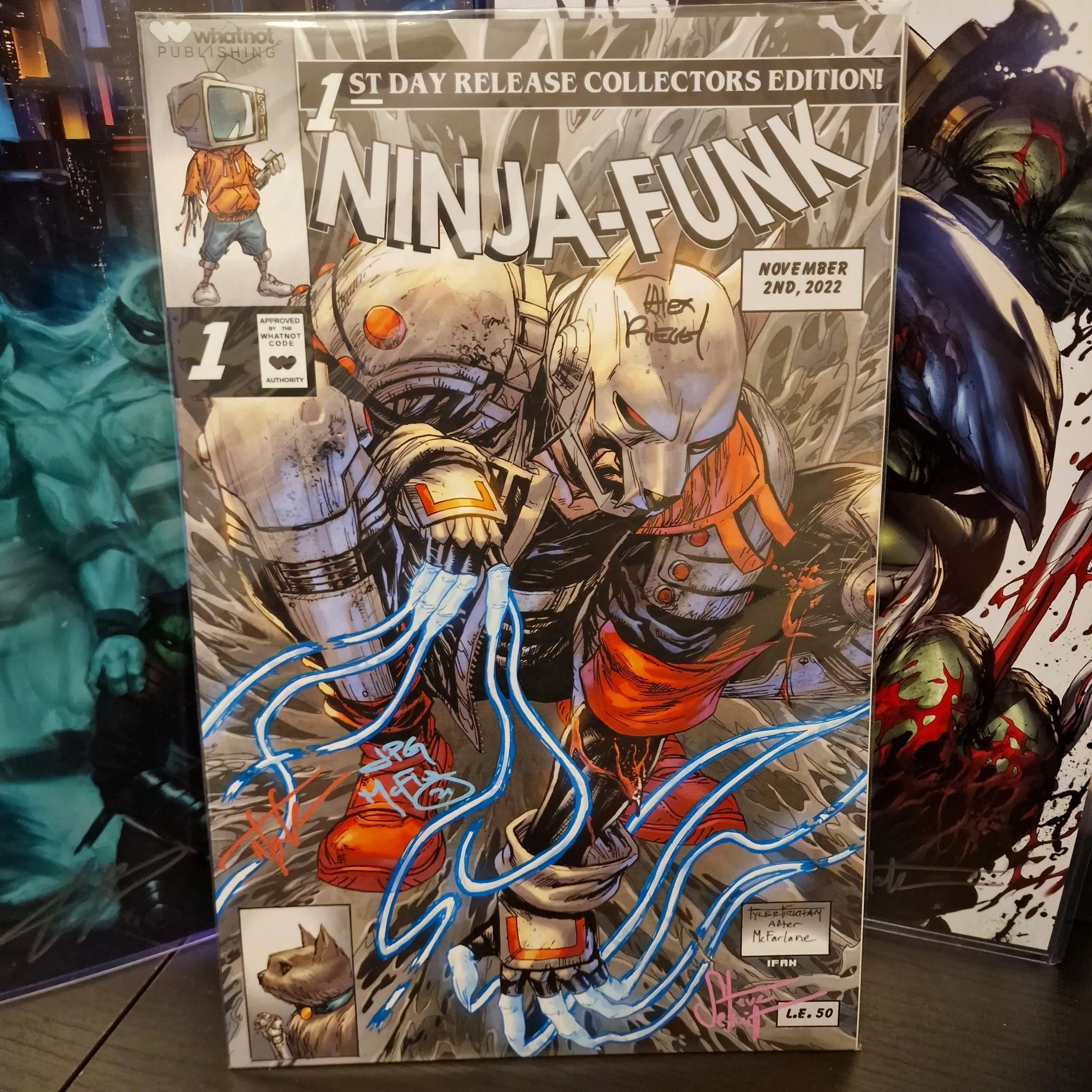 Product image for 04. Art Print 25. Ninja Funk 11x17 Art Print LTD 50. 4x Signed Alex Riegel JPG Tyler Kirkham Schuitt