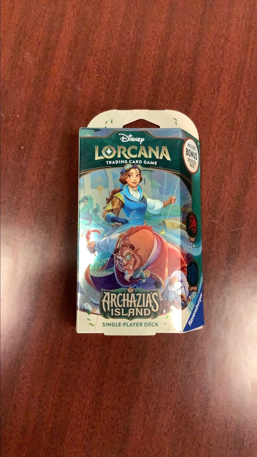 Product image for Disney Lorcana Trading Card Game: Archazia's Island Single Player Deck: Ruby & Sapphire Belle & Beas