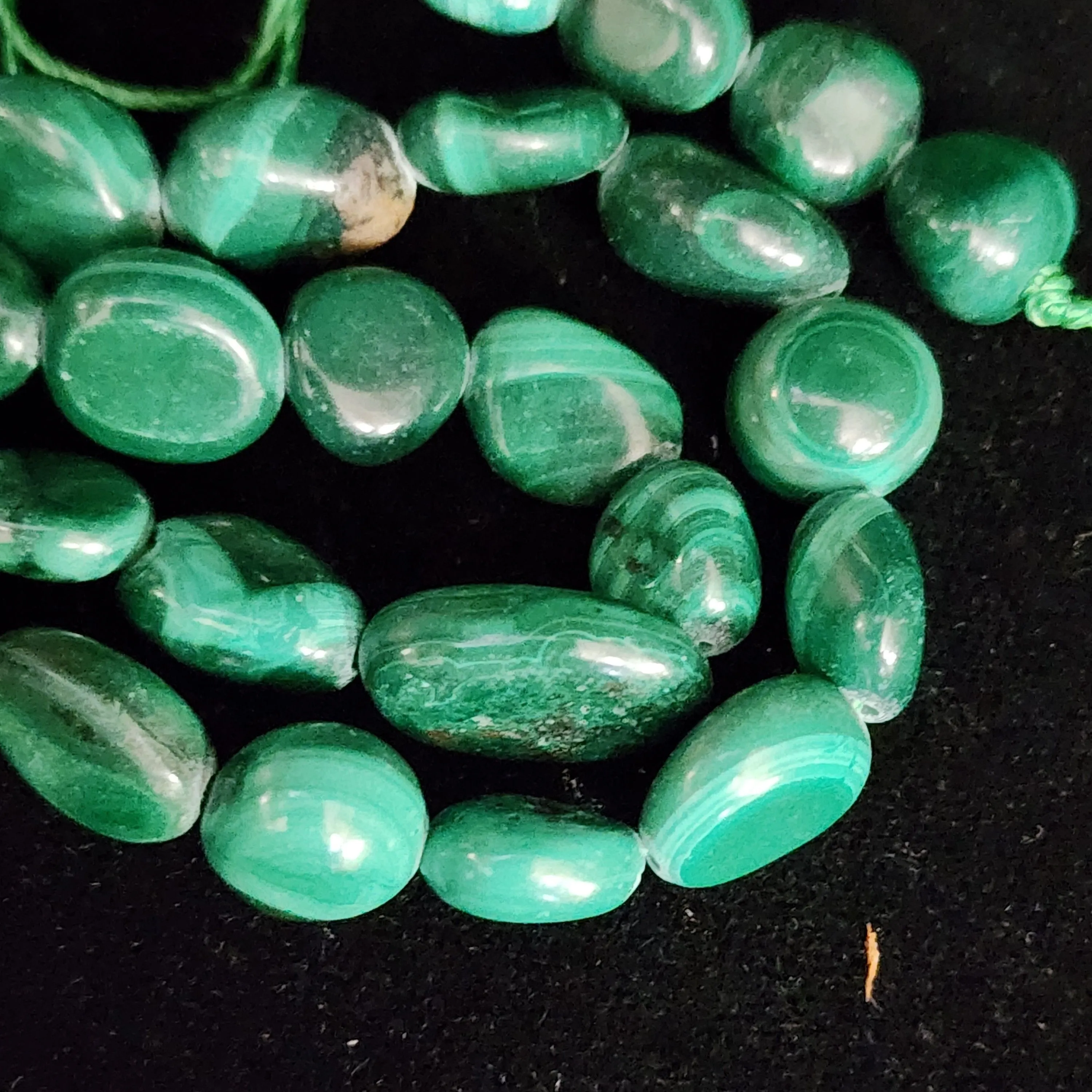 Product image for #18D: Malachite Pebble Beads