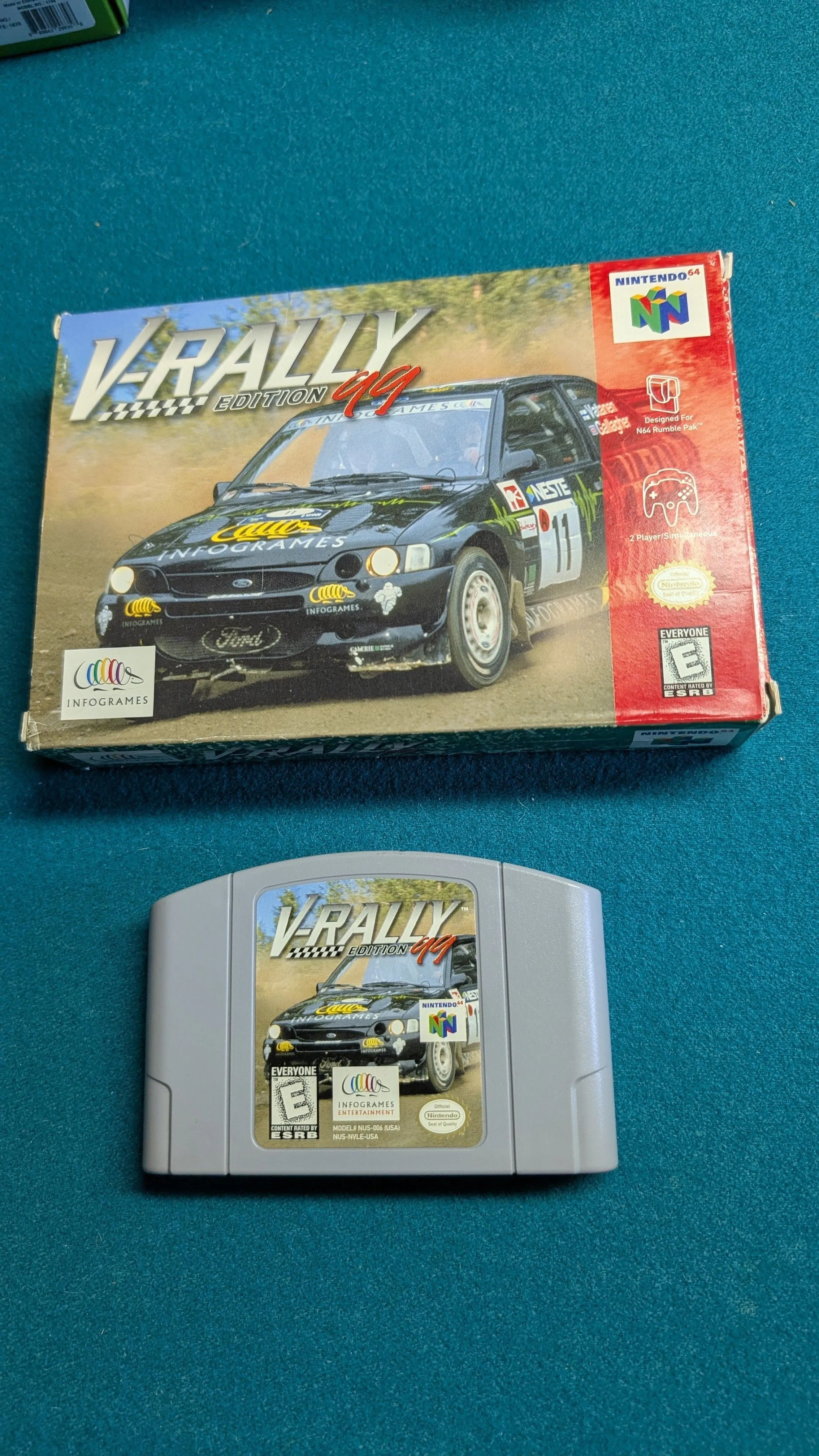 Product image for N64 v rally 99 cart and box