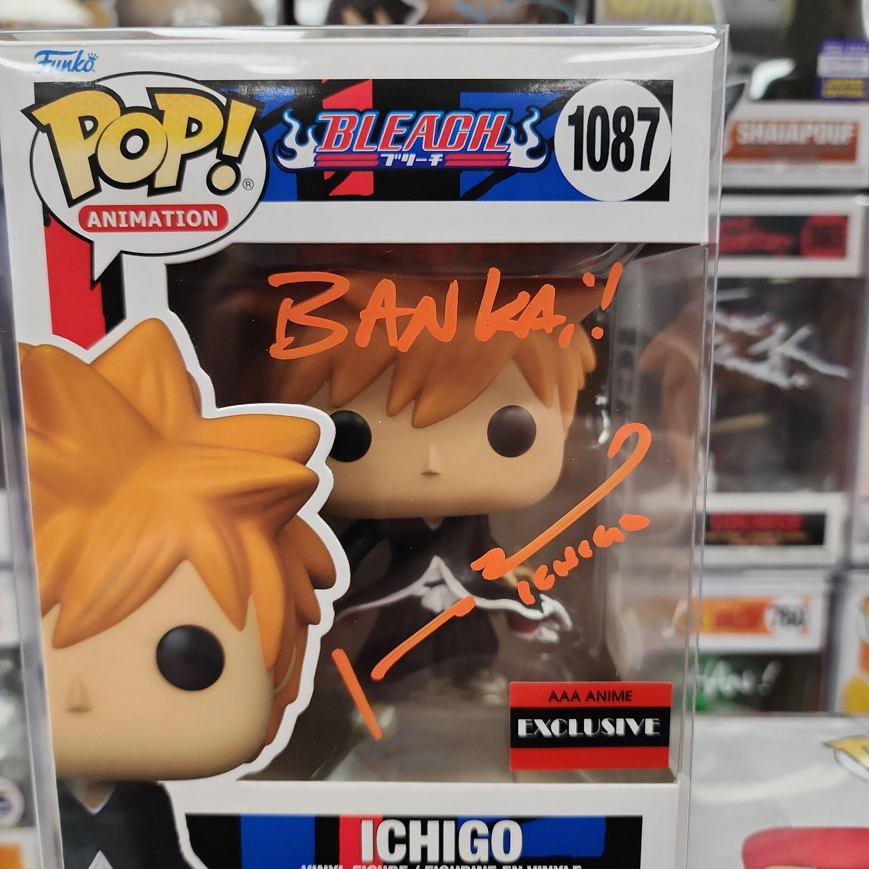 Product image for Funko Pop! Ichigo AAA Exclusive Autographed with COA.
Alternative Name: Ichigo Kurosaki (Bankai)