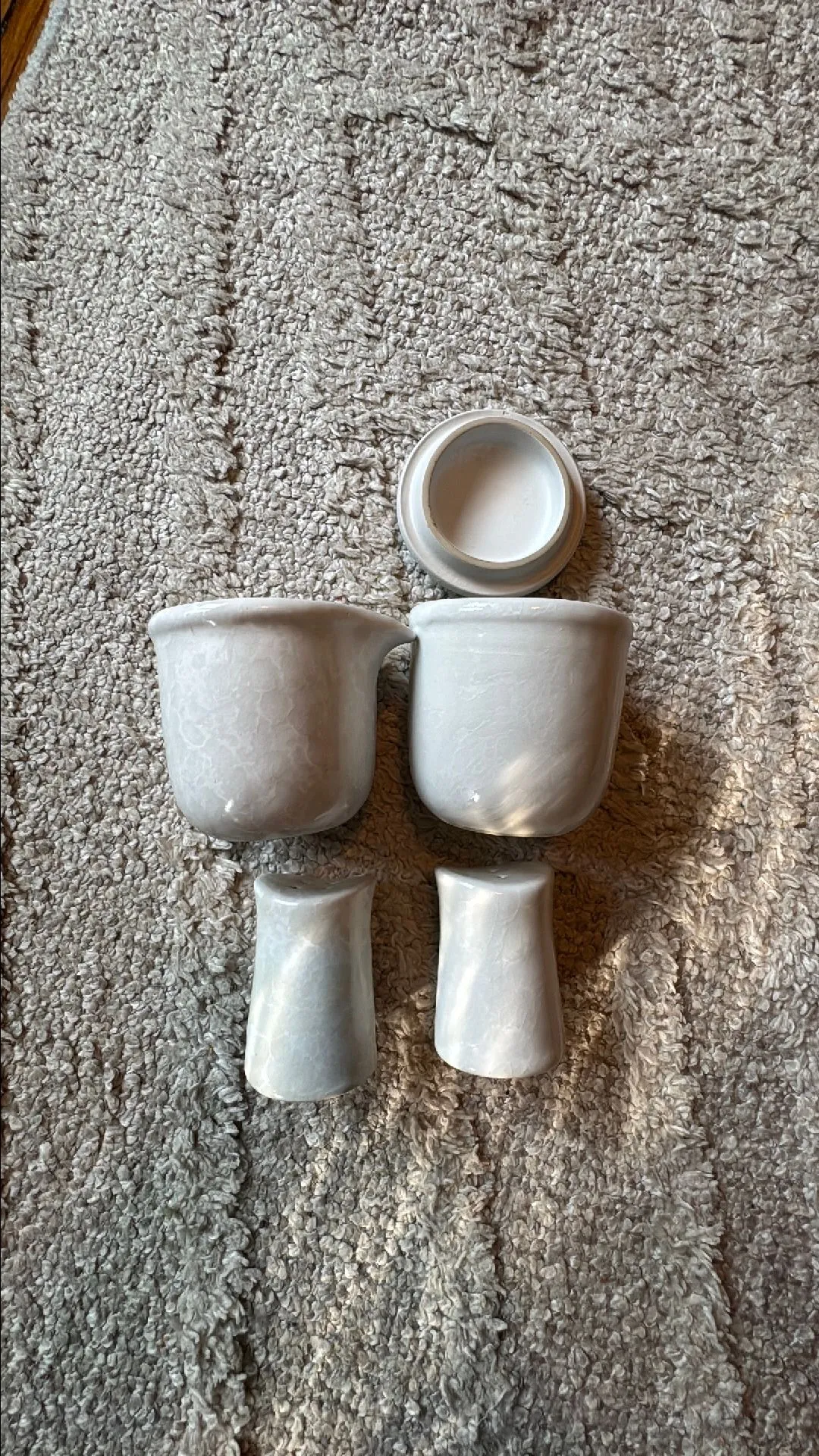 Product image for Bennington pottery creamer, sugar, s&p