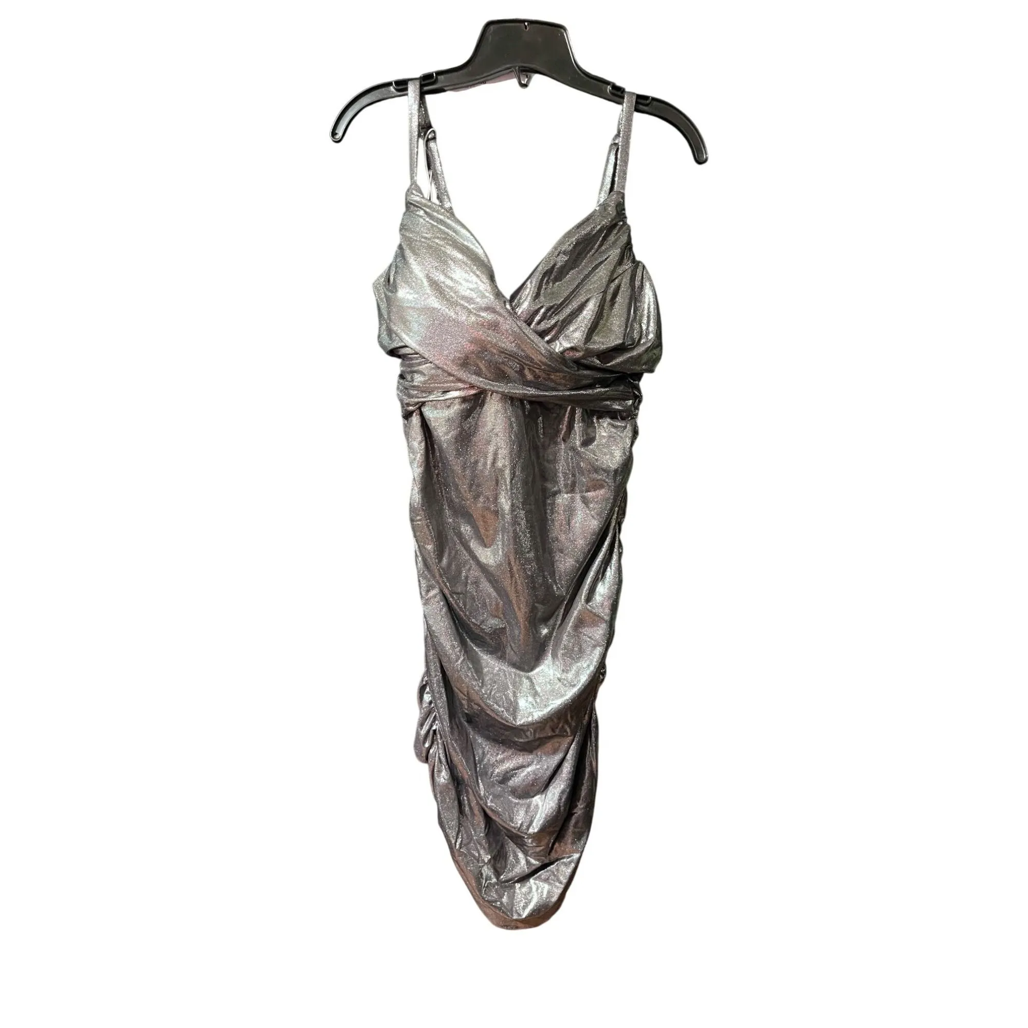 Halara Metallic Silver Ruched Bodycon Mini Dress With Adjustable Spaghetti  Straps - Size M  Whatnot: Shop, Sell, Connect