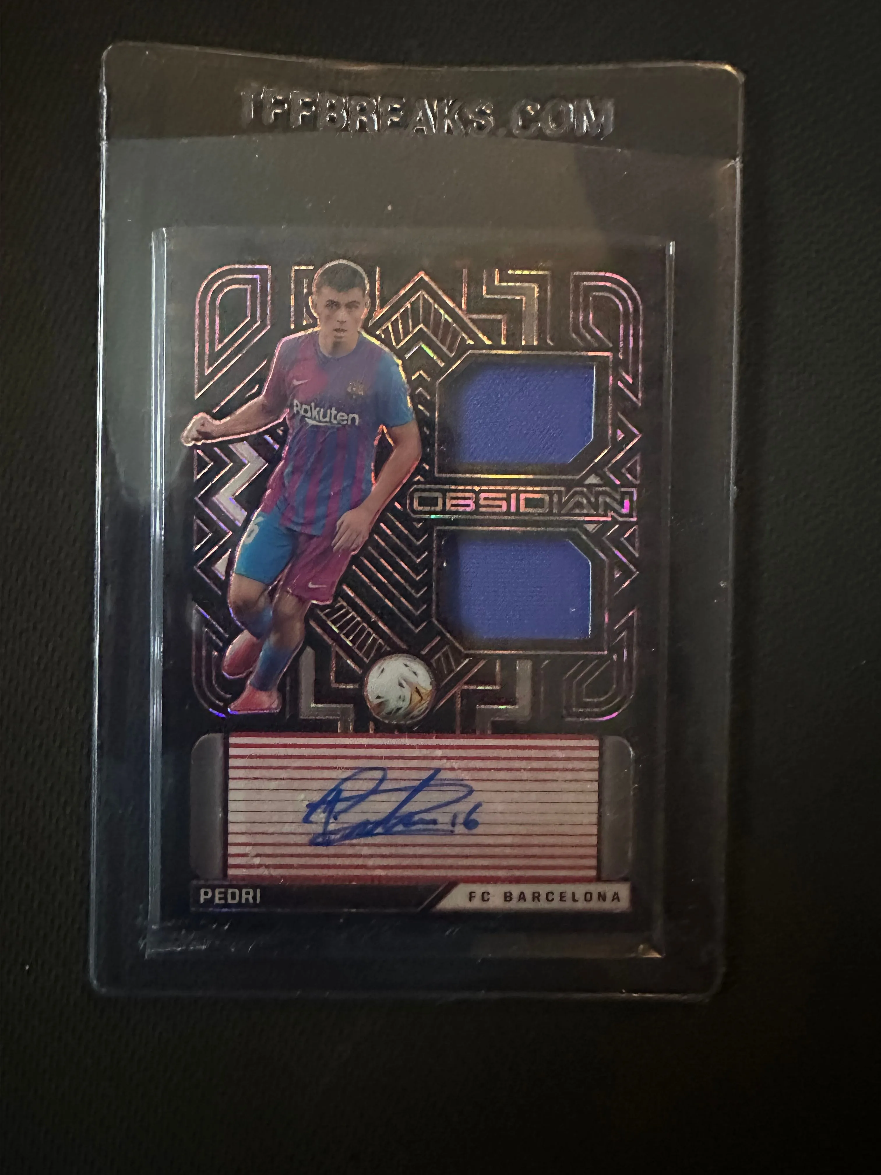 Product image for 2021-22 Panini Obsidian - Pedri Dual Jersey Ink 20/44 Barcelona match worn