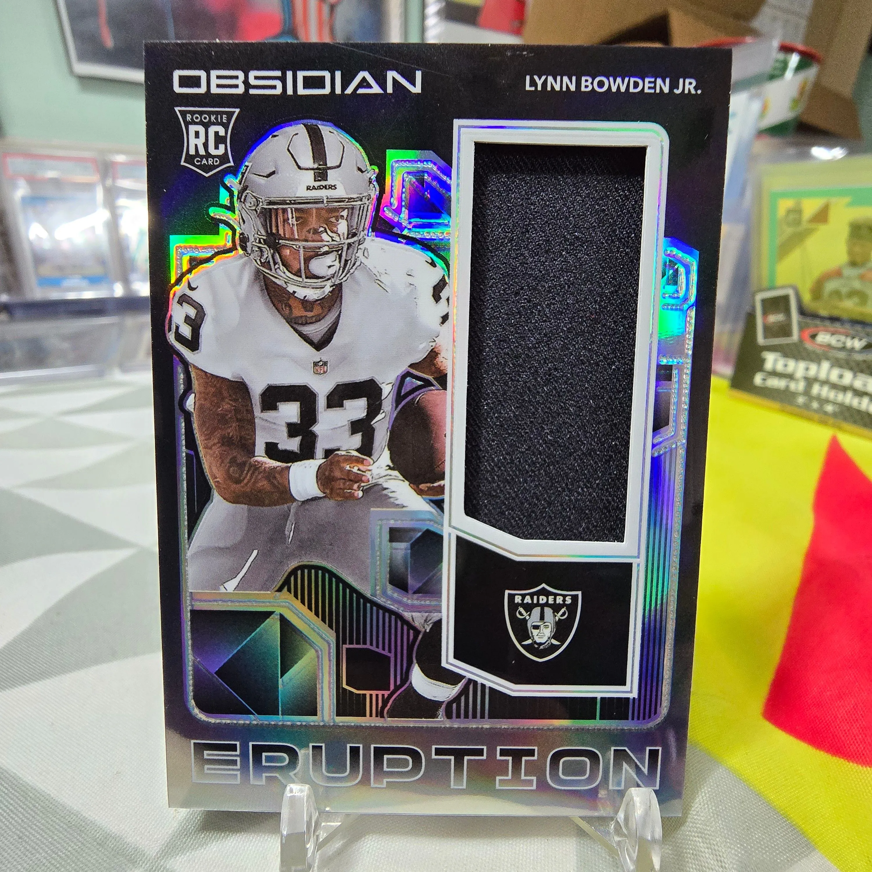 Product image for 2020 Obsidian Eruption Lynn Bowden Jr. Rookie Patch /100 Raiders 