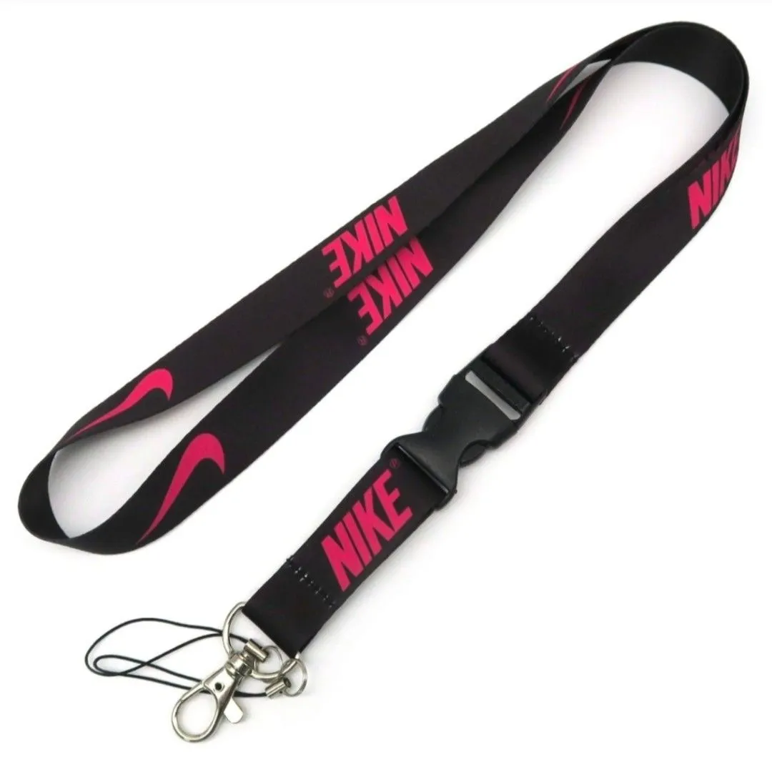 Product image for Black Pink Nike Breakaway Lanyard One Size Quick Release Key Chain ID Holder