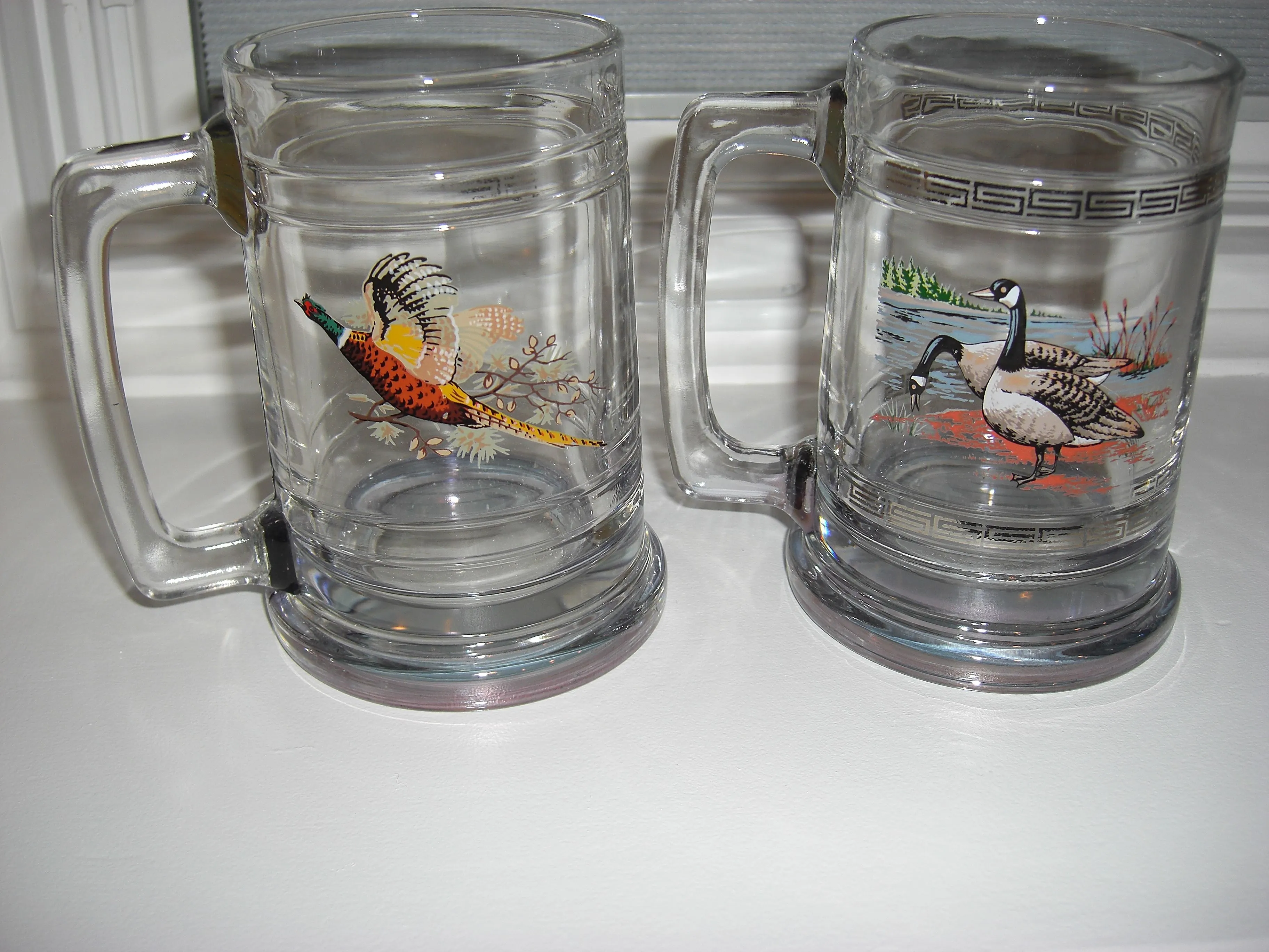 Product image for Lot of 2 Vintage Pheasant & Geese Beer Mug