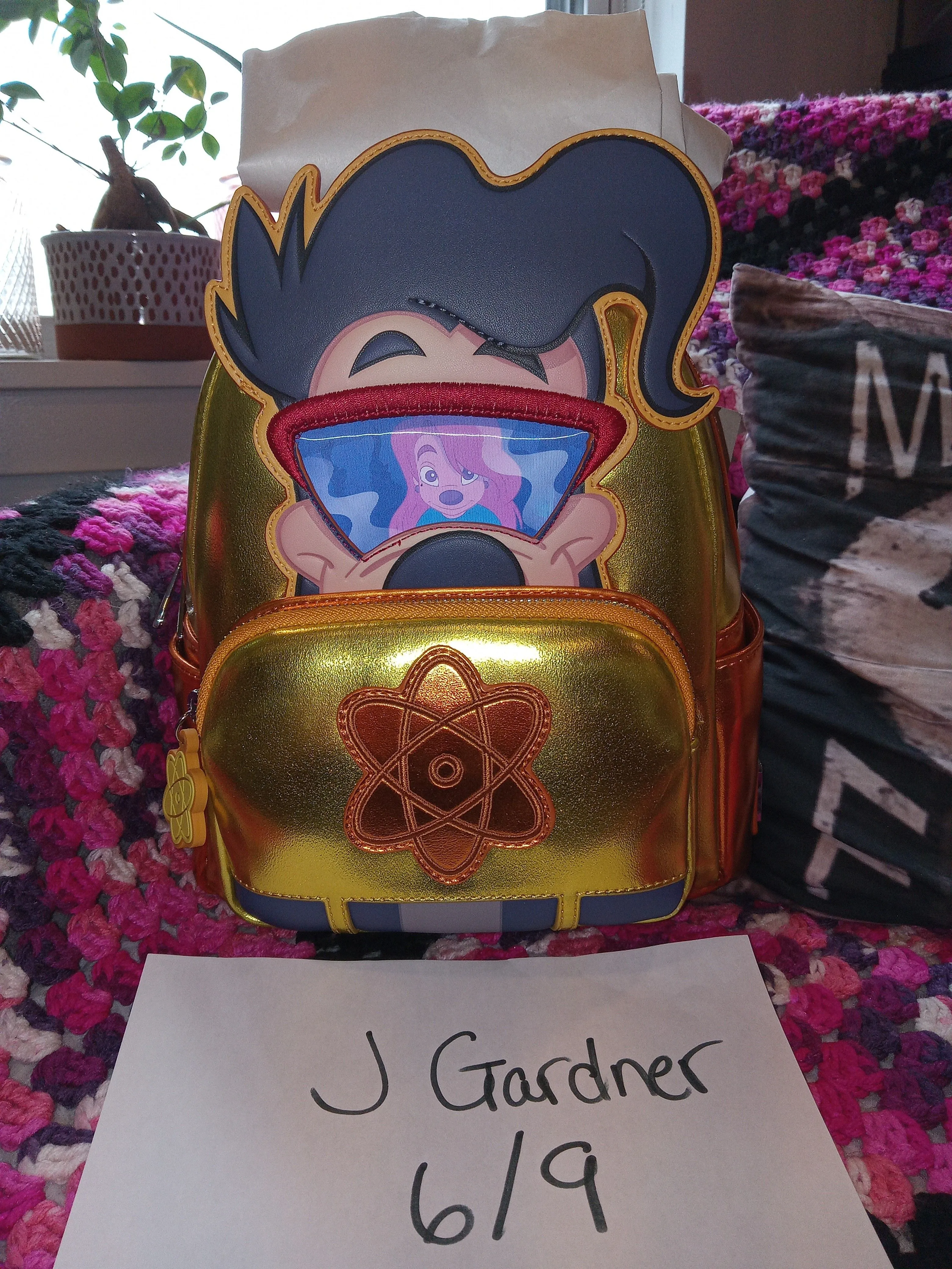 Product image for Loungefly Max as Powerline Lenticular Cosplay Mini Backpack New With tags