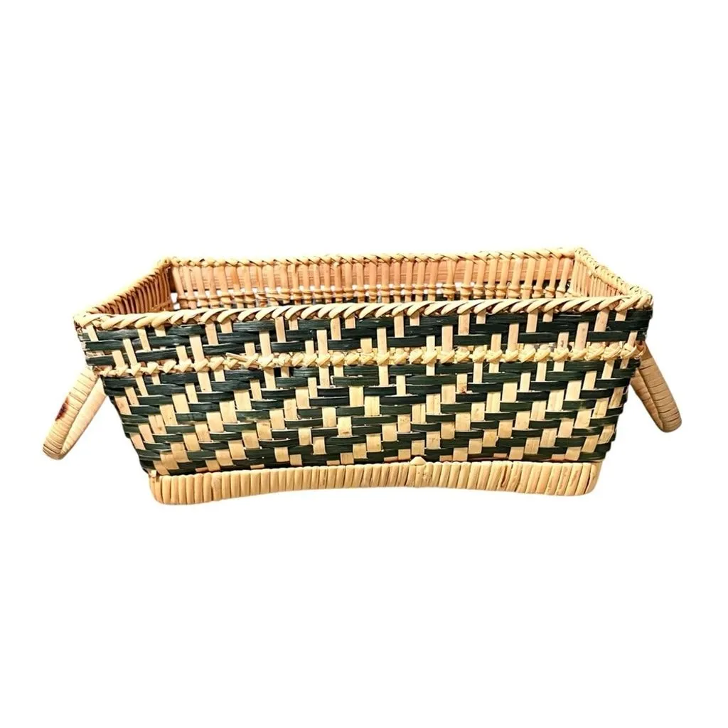 Product image for Handwoven Wicker Basket with Handles 8” X 3.5”