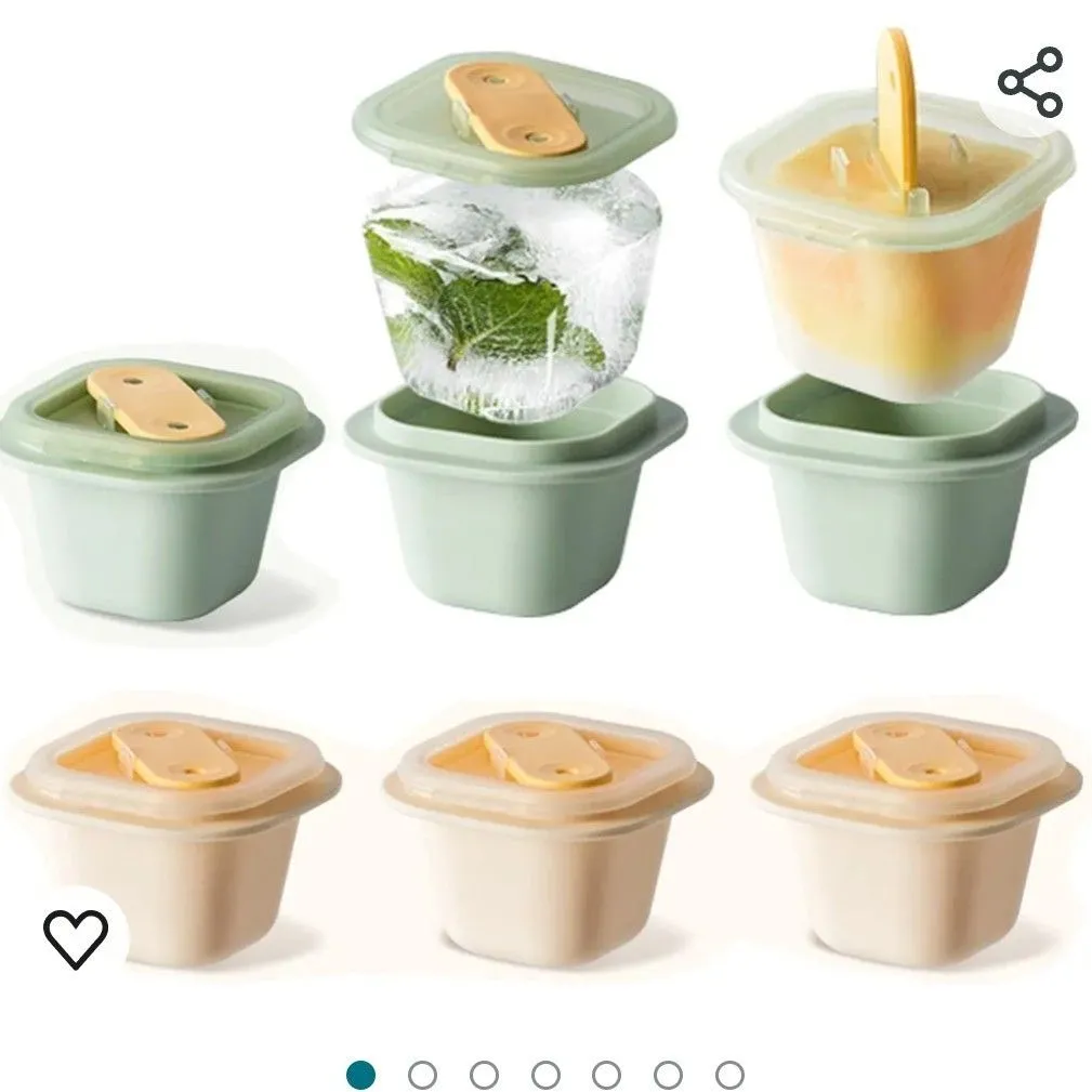 Product image for #82 Large Ice Cube Molds 2 Inches, Set of 6 Ice Cream DIY Pop Molds with Popsicle Sticks Frozen Pop