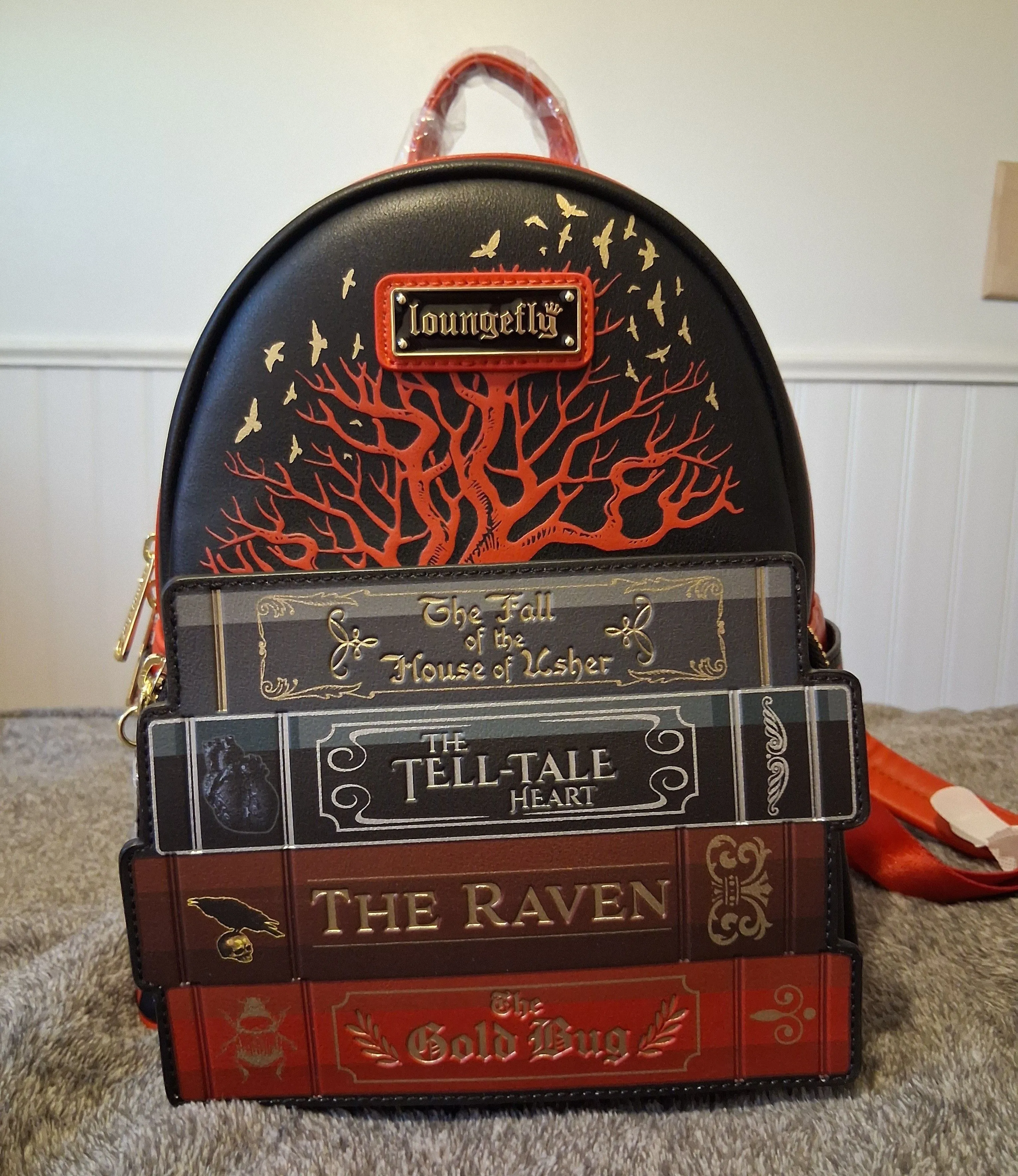 Product image for Loungefly Edgar Allen Poe Books Mini Backpack 