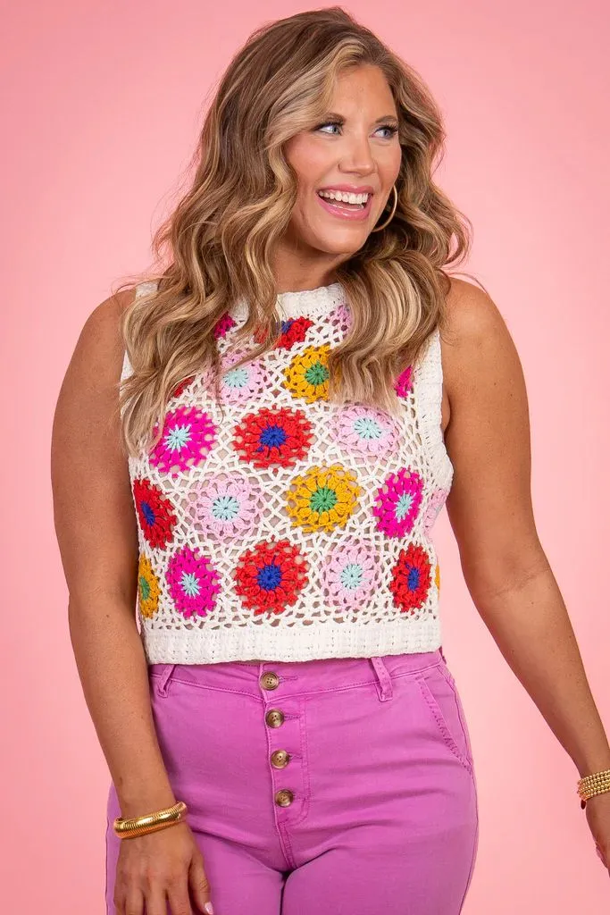 Product image for A73. ENTRO crochet top. LARGE