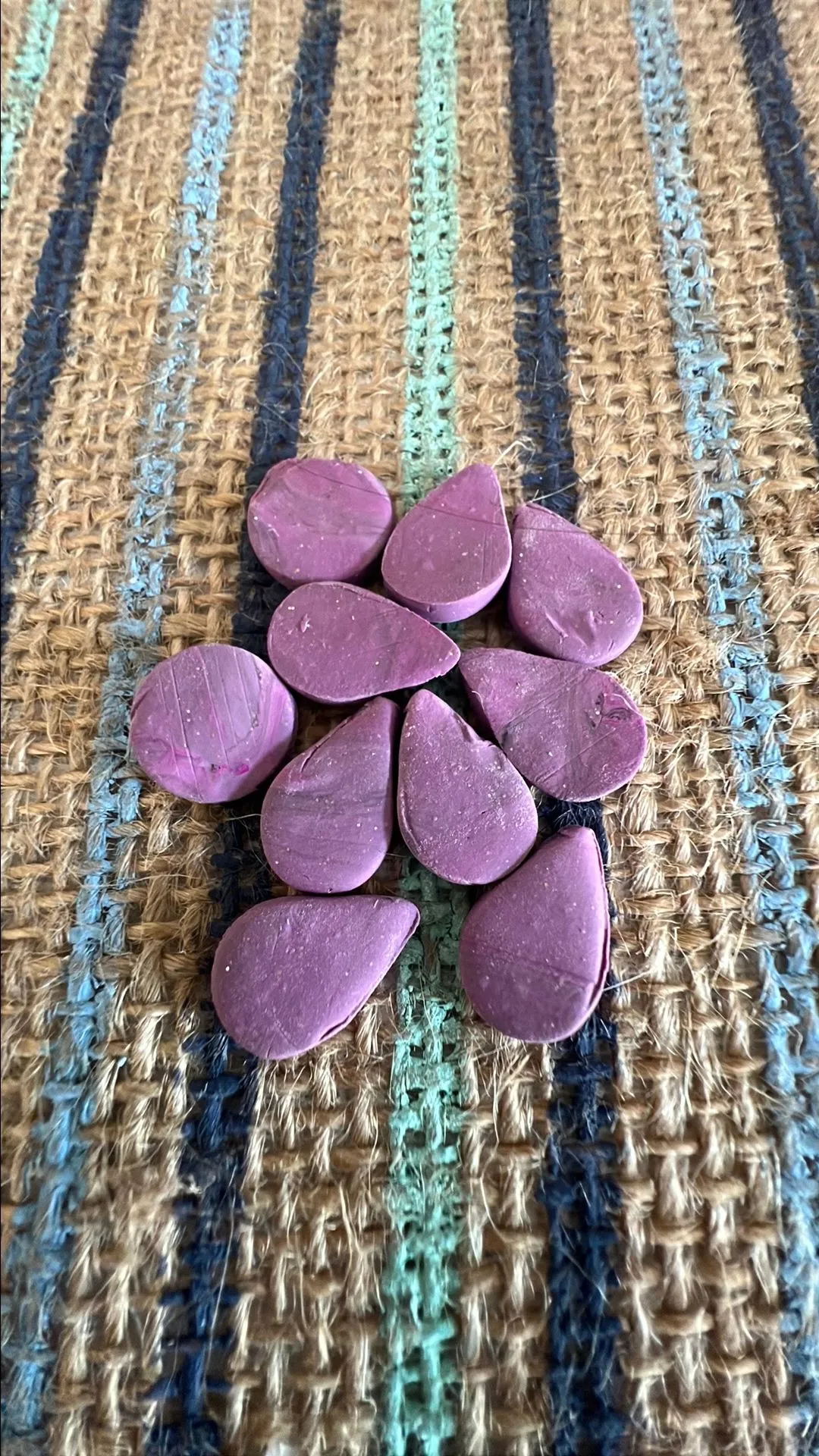 Product image for Purple Tear Drop and Circle Small Clay Charms set of 10