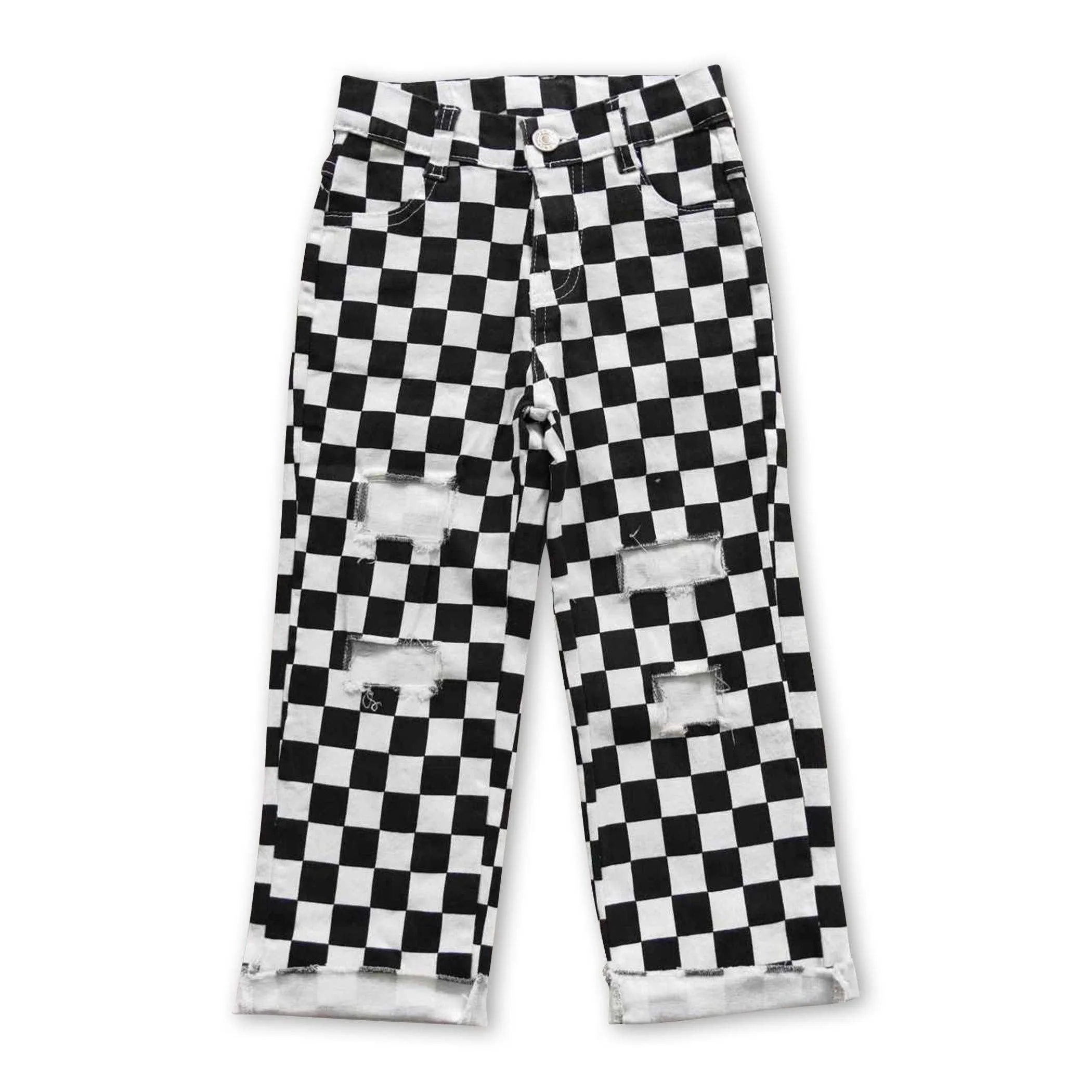 Product image for Baby - Black Checkered Jeans