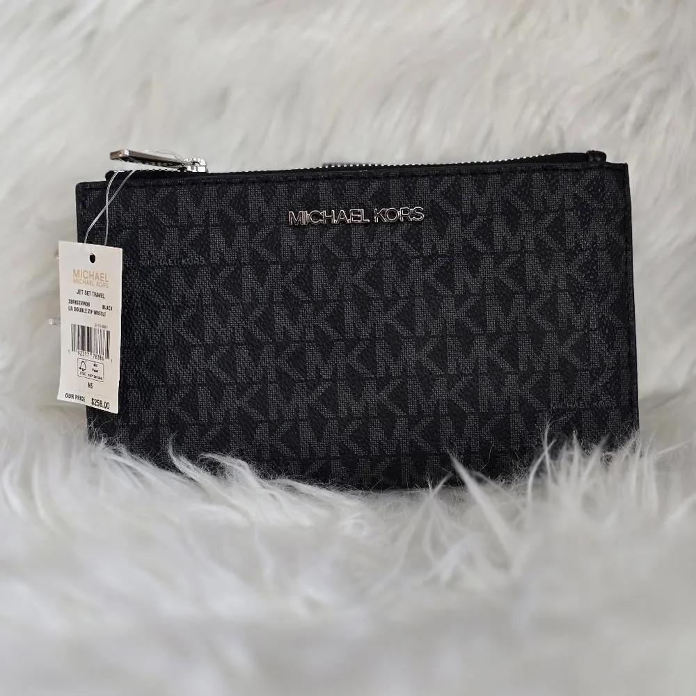 Product image for Michael Kors Black Monogram Wristlet