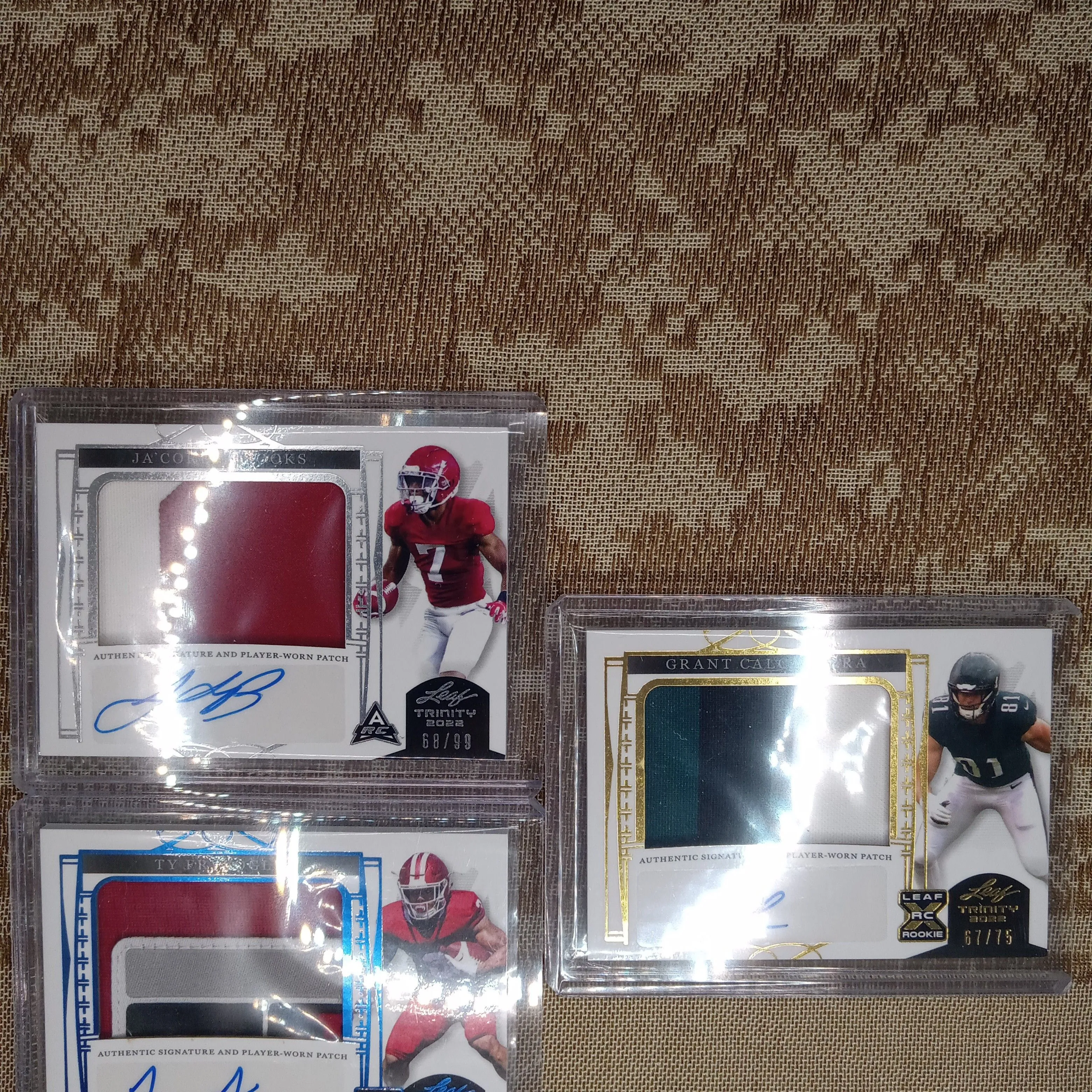 Product image for 2022 Leaf Ja'Corey Brooks RPA,Ty Fryfogle RPA,Grant Calcaterra RPA