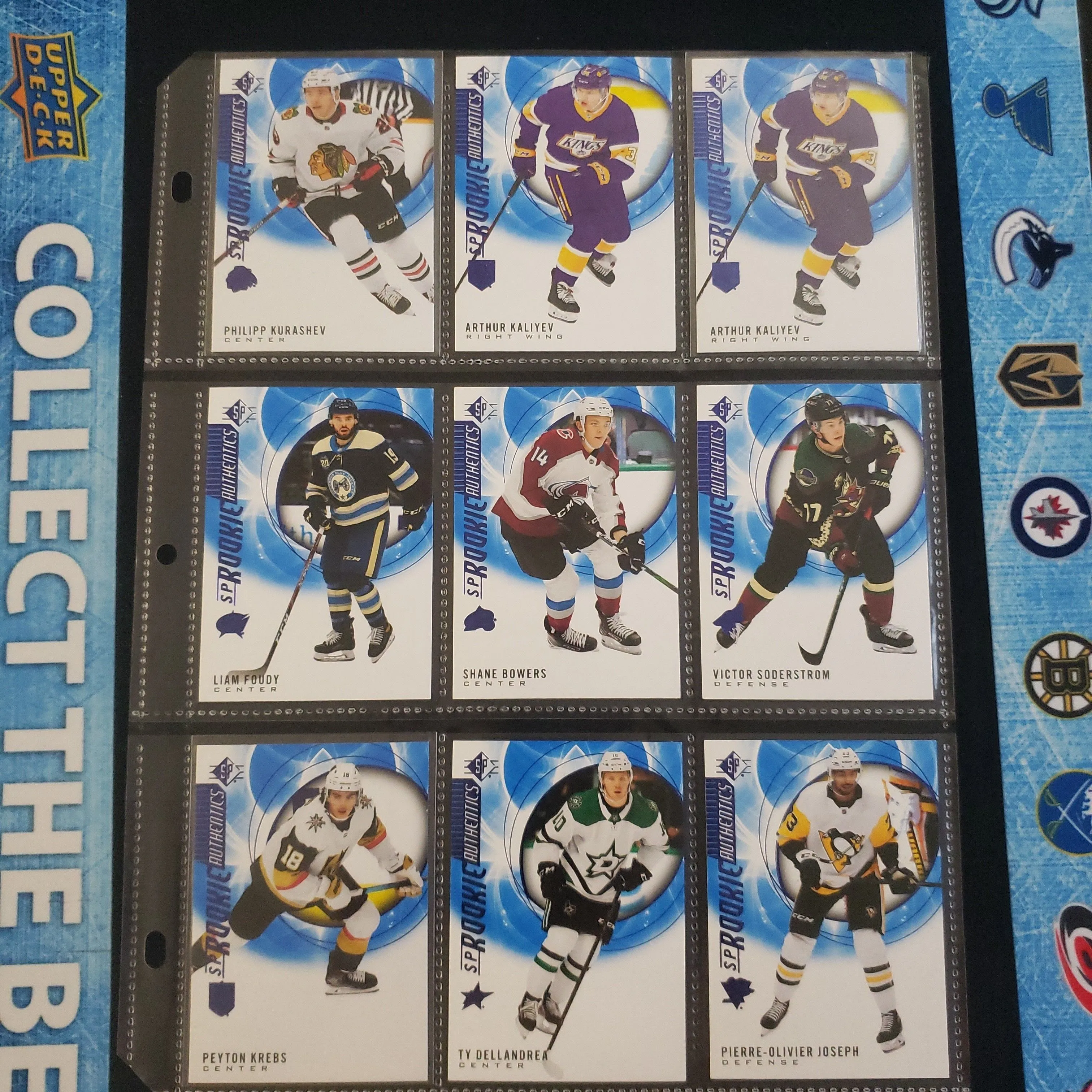 Product image for 9 Card Dealer Sheet #60 Authentic Rookie Kurashev Kaliyev Foudy Bowers Soderstrom Krebs Dellandrea Joseph (Hockey)