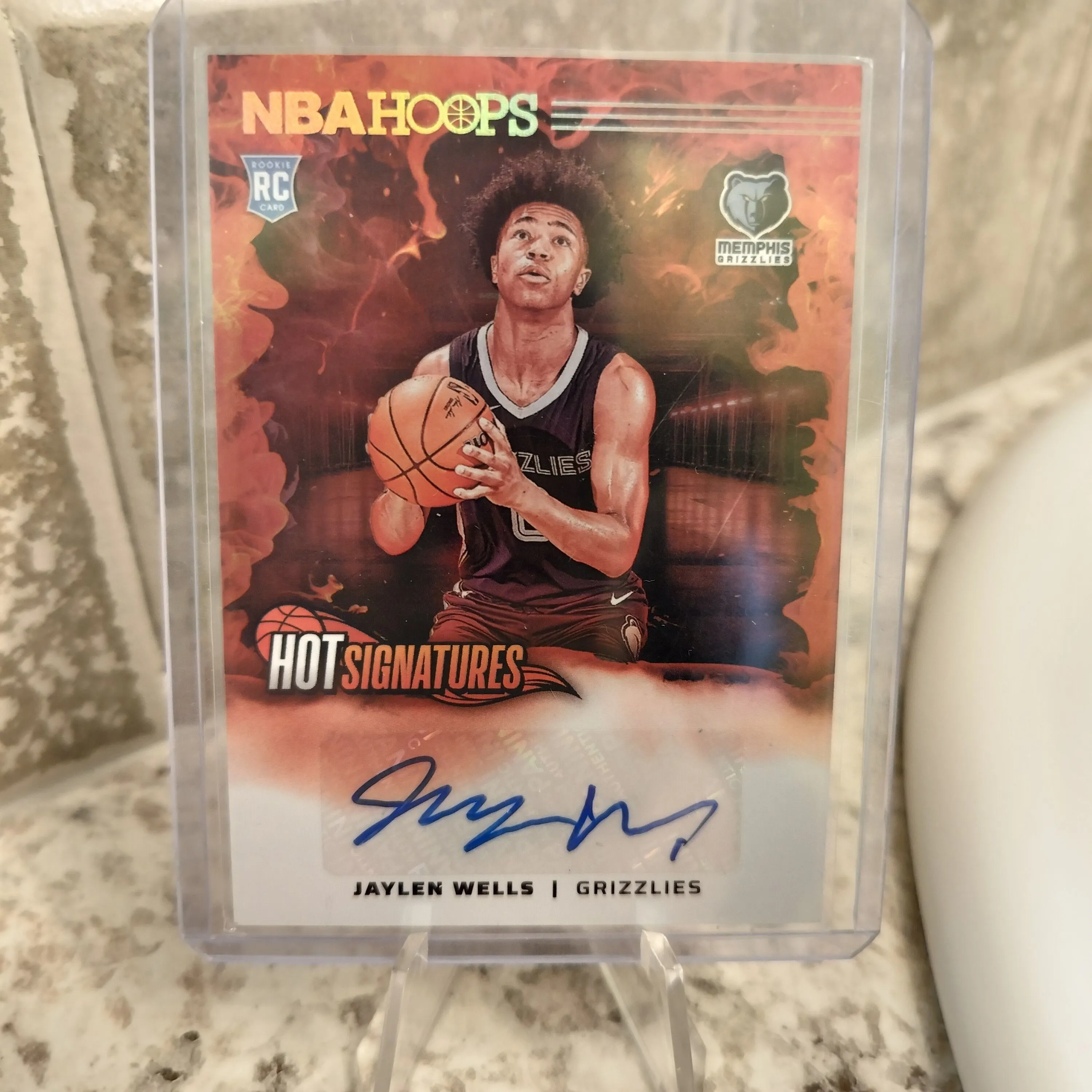Product image for 2024-25 NBA Hoops Jaylen Wells Hot Signatures Rookie Auto #HSR-WEL Memphis Grizz