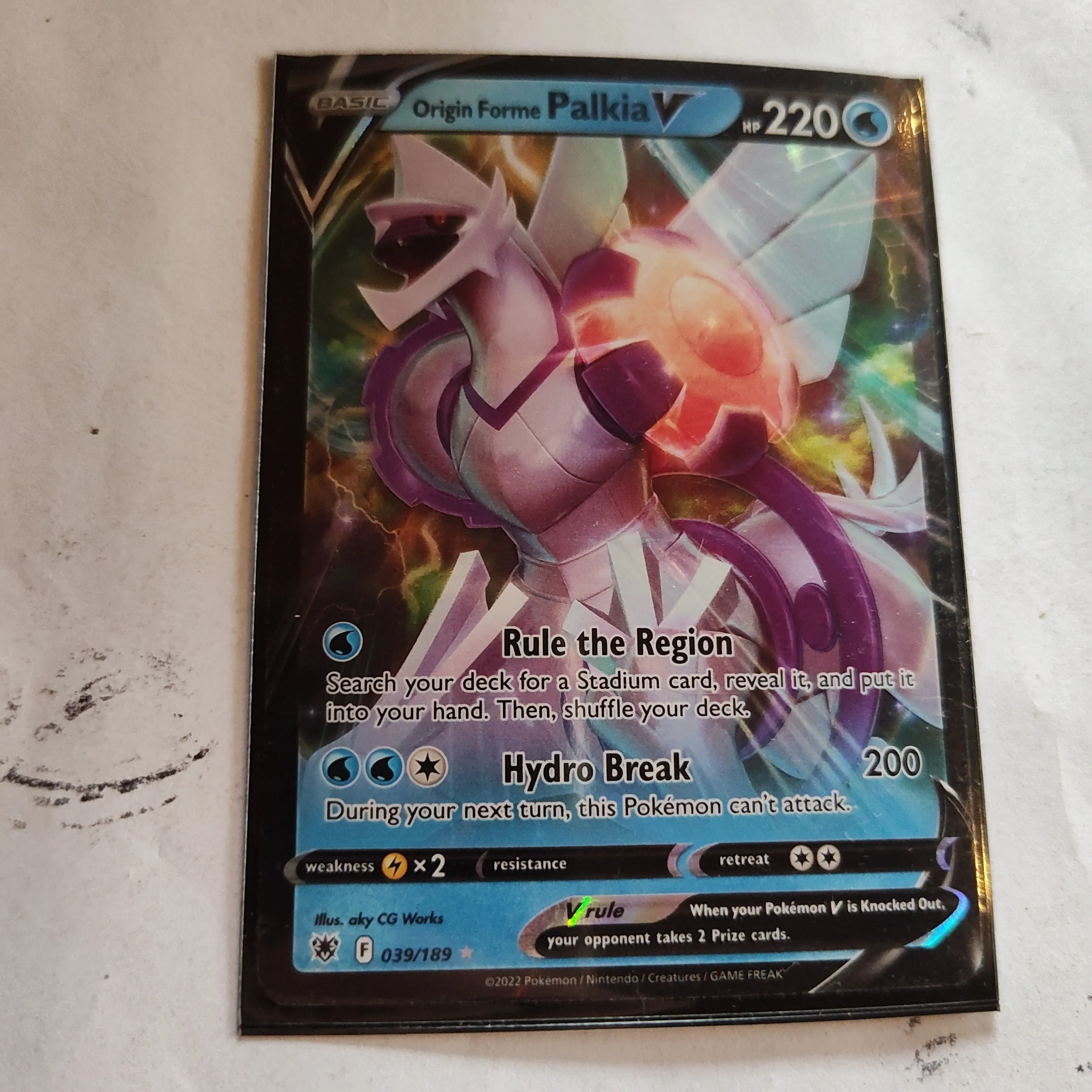 Product image for Pokemon foil Origin Forme Palkia V 039/189