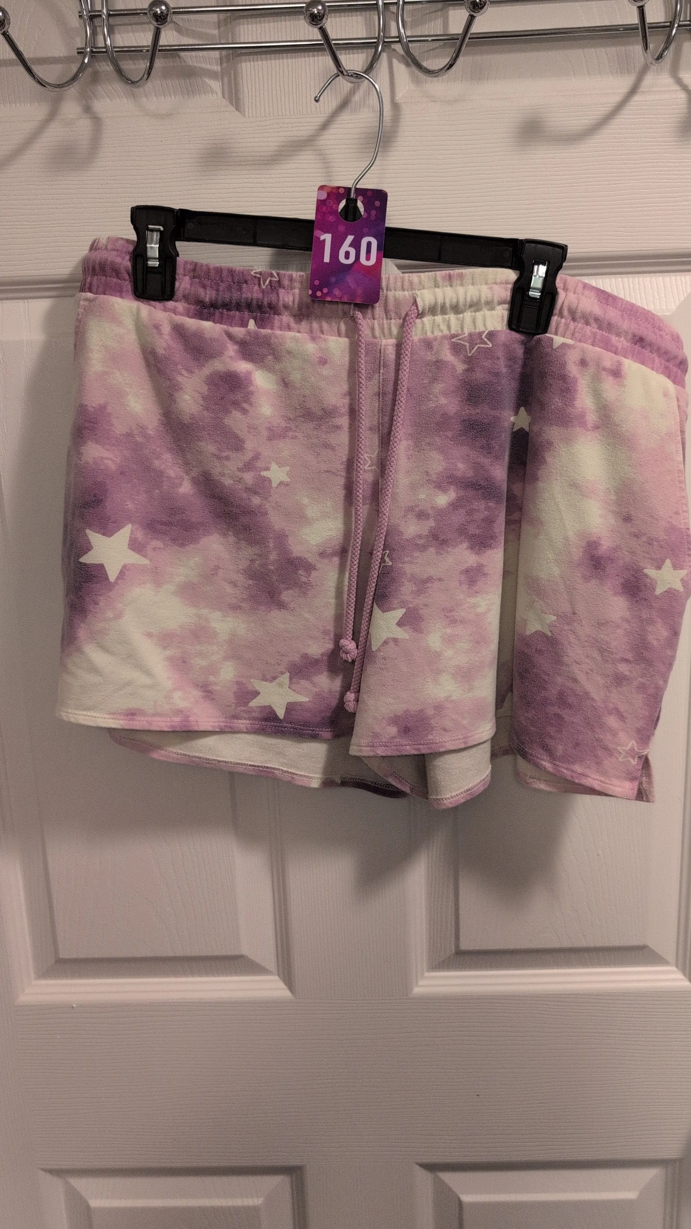Product image for SALE 160 Wildfox purple marbled lounge shorts white stars drawstring size XL