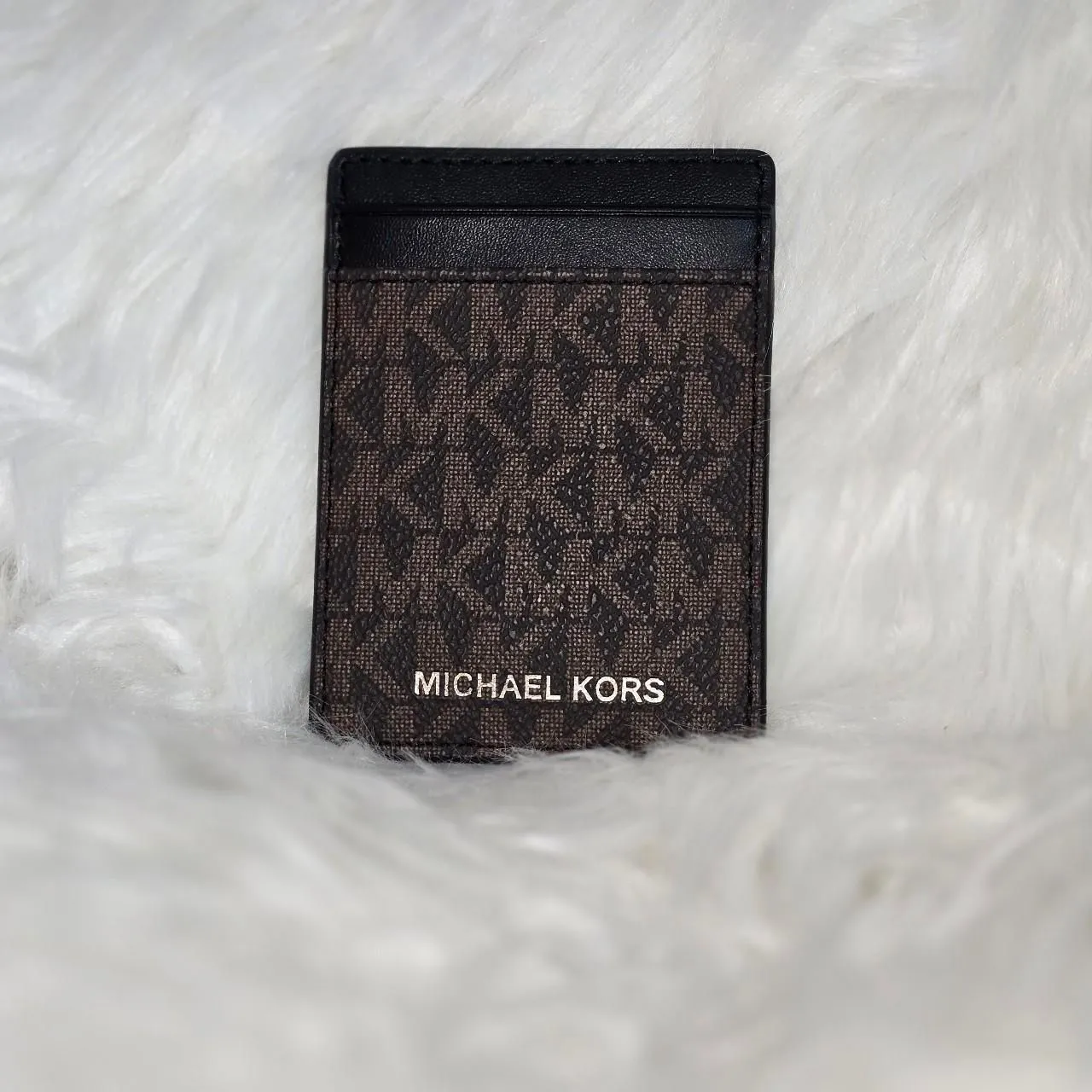 Product image for Michael Kors Black and Brown Card Holder