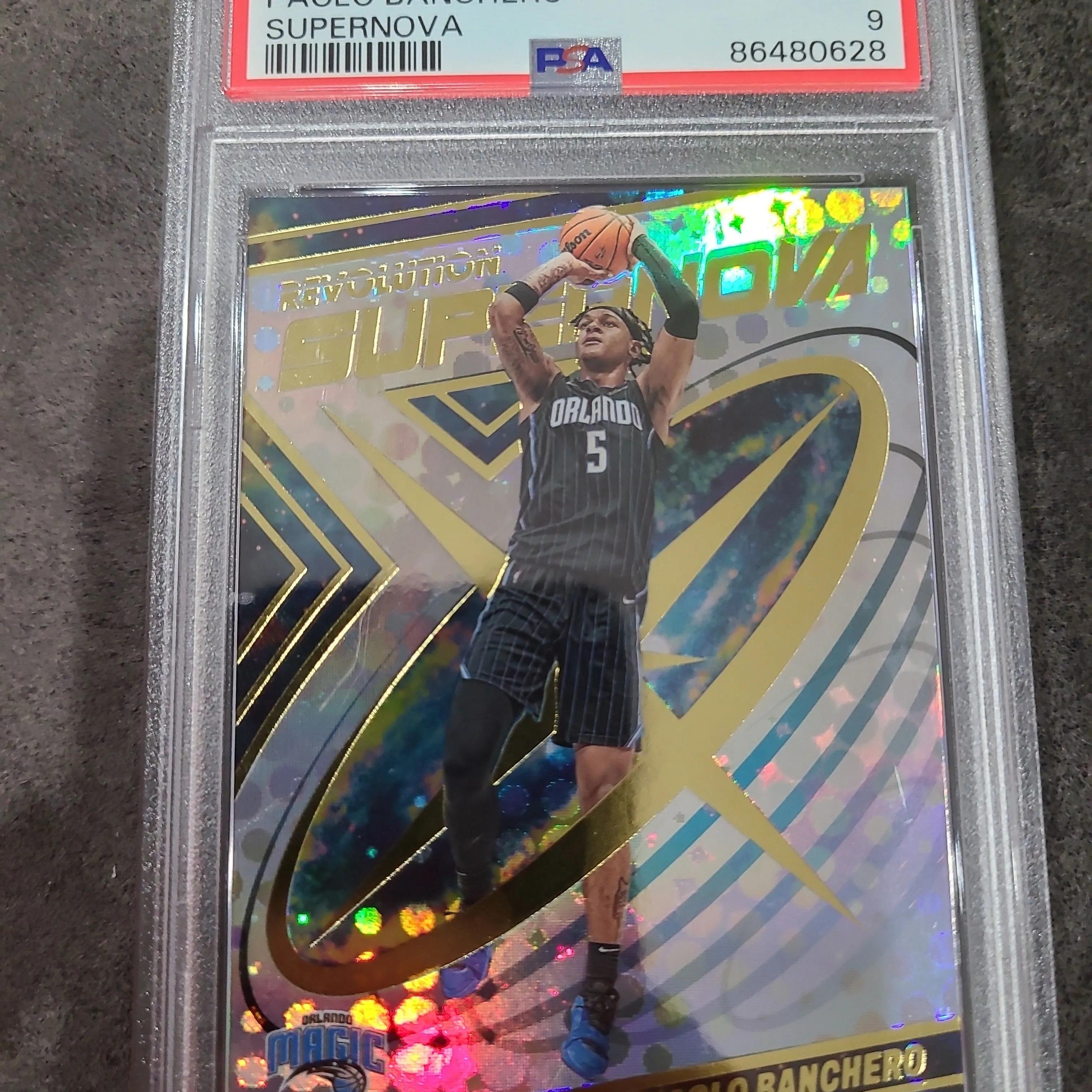Product image for 2022 Panini Revolution Supernova Paolo Banchero 10 Supernova PSA MINT 9
