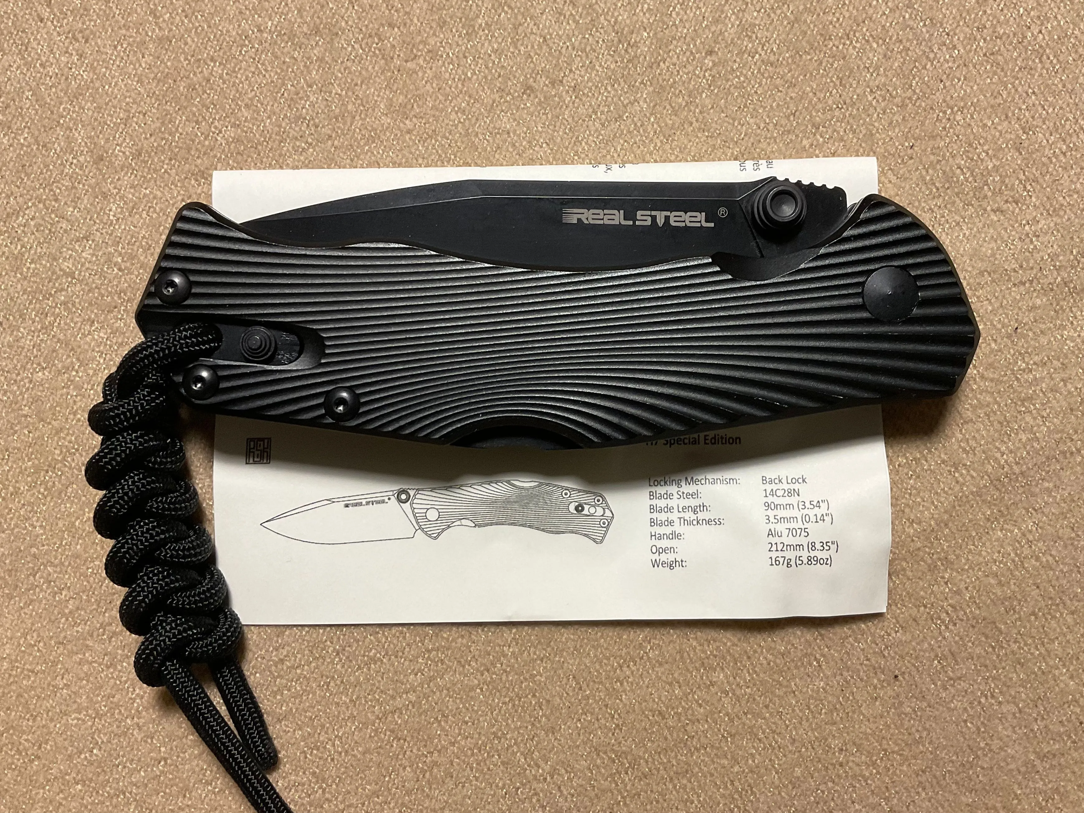 Product image for Real Steel Knives H7 S.E. Black  #7793