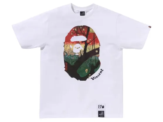Product image for Bape x VGM Ape Head Flowering Plum Tee #4 White - size M, L