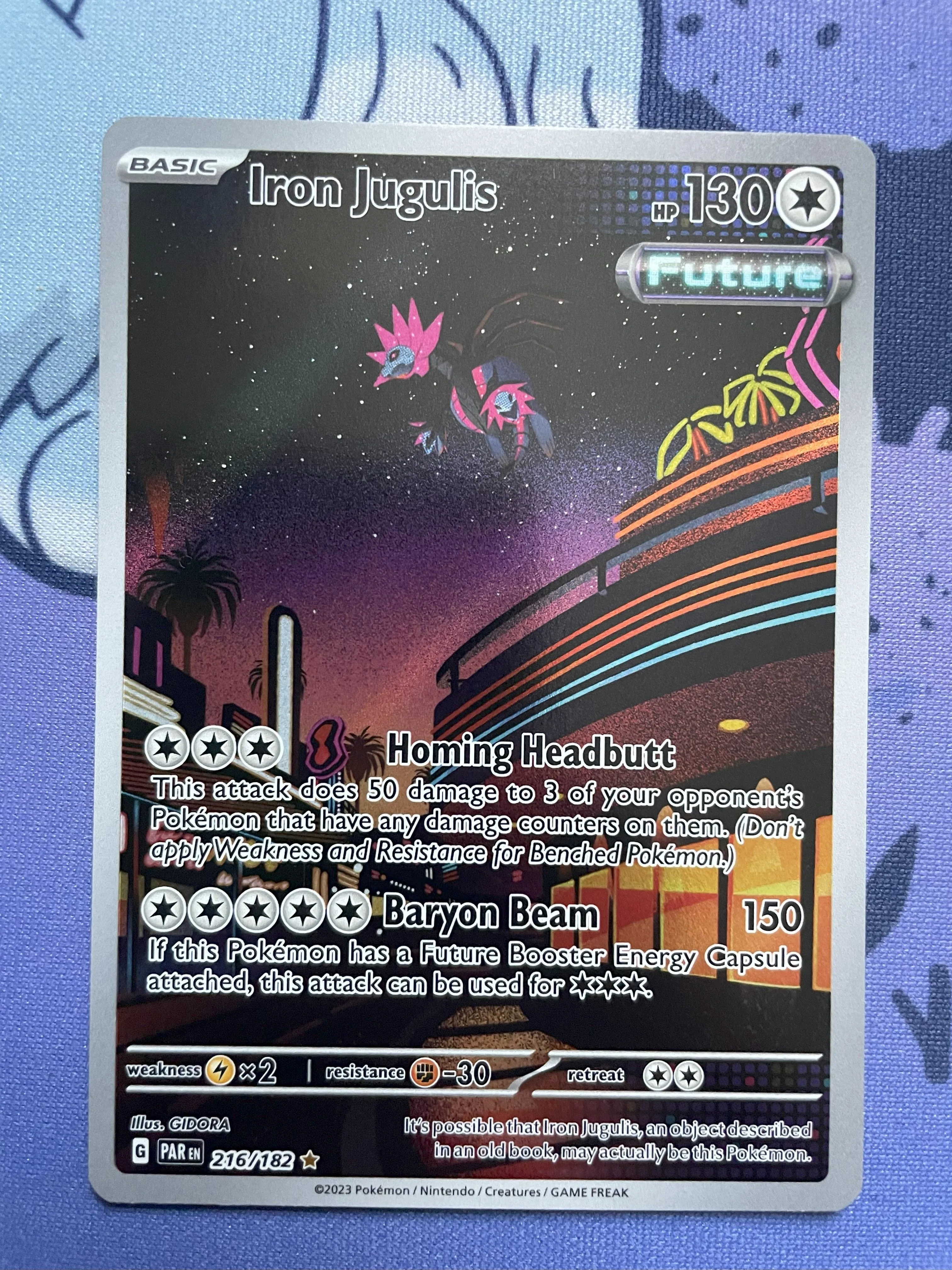 Pokemon 216/182 Pokemon Iron Jugulis 216/182 Paradox Rift Illustration Rare  - Single Trading Card Card Collection