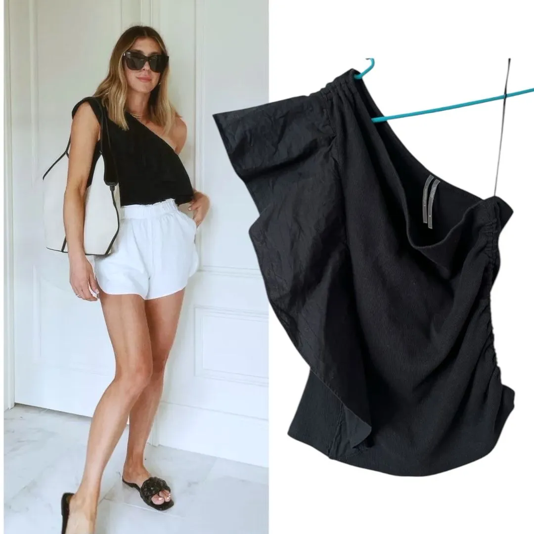 Product image for 52. Anthropologie One Shoulder Ruffle Top Medium
