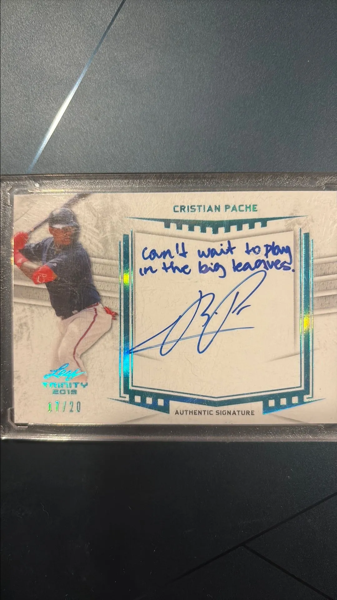 Product image for 2019 Leaf Trinity CRISTIAN PACHE RC Auto /20 Inscription Signed With Braves