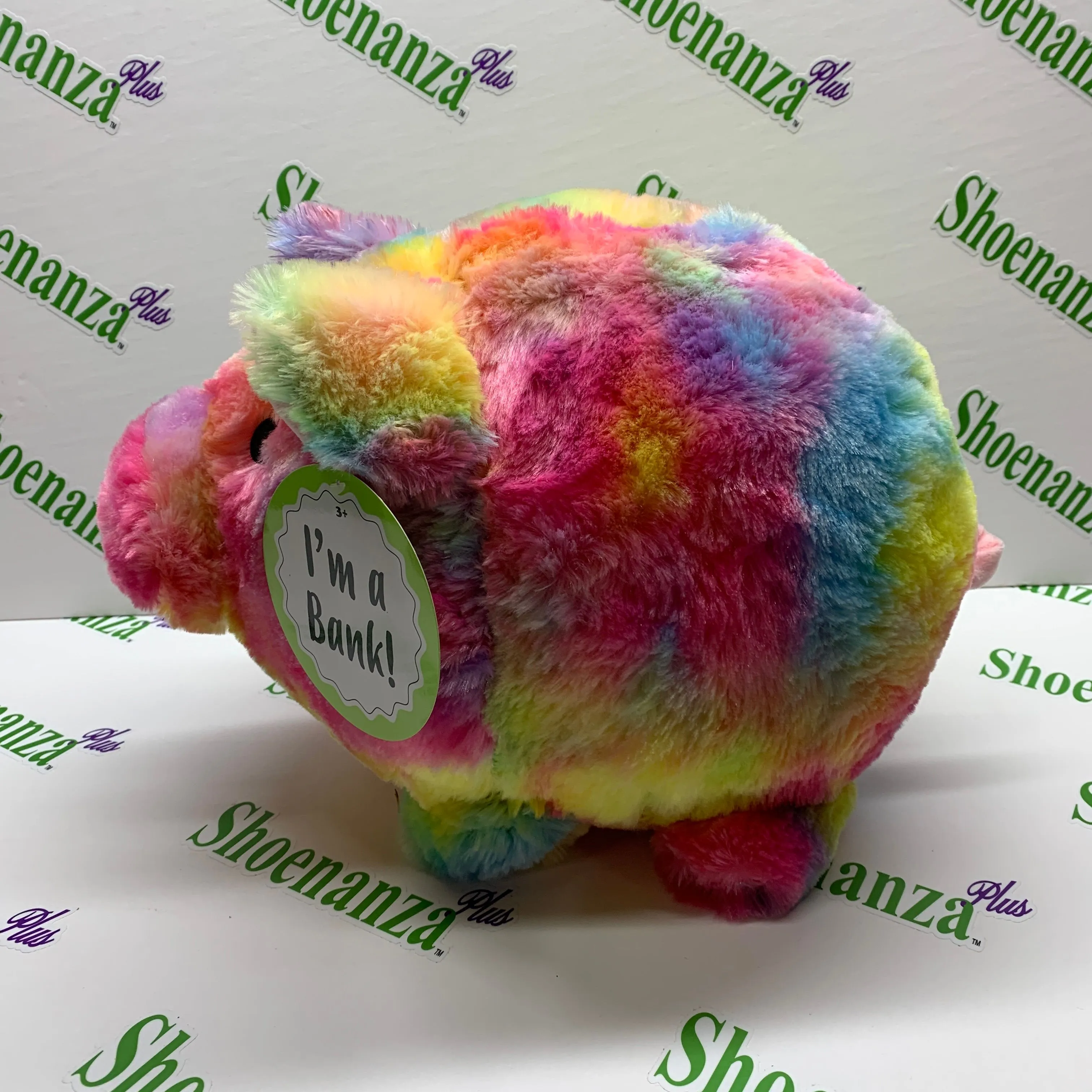 Product image for M.Z. Berger & Co Inc Coin Money Piggy Bank Plush Tie Dye Twist Stopper Jumbo