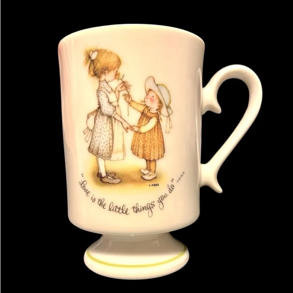 Product image for Vintage Holly Hobbie Porcelain Pedestal Mug 1973