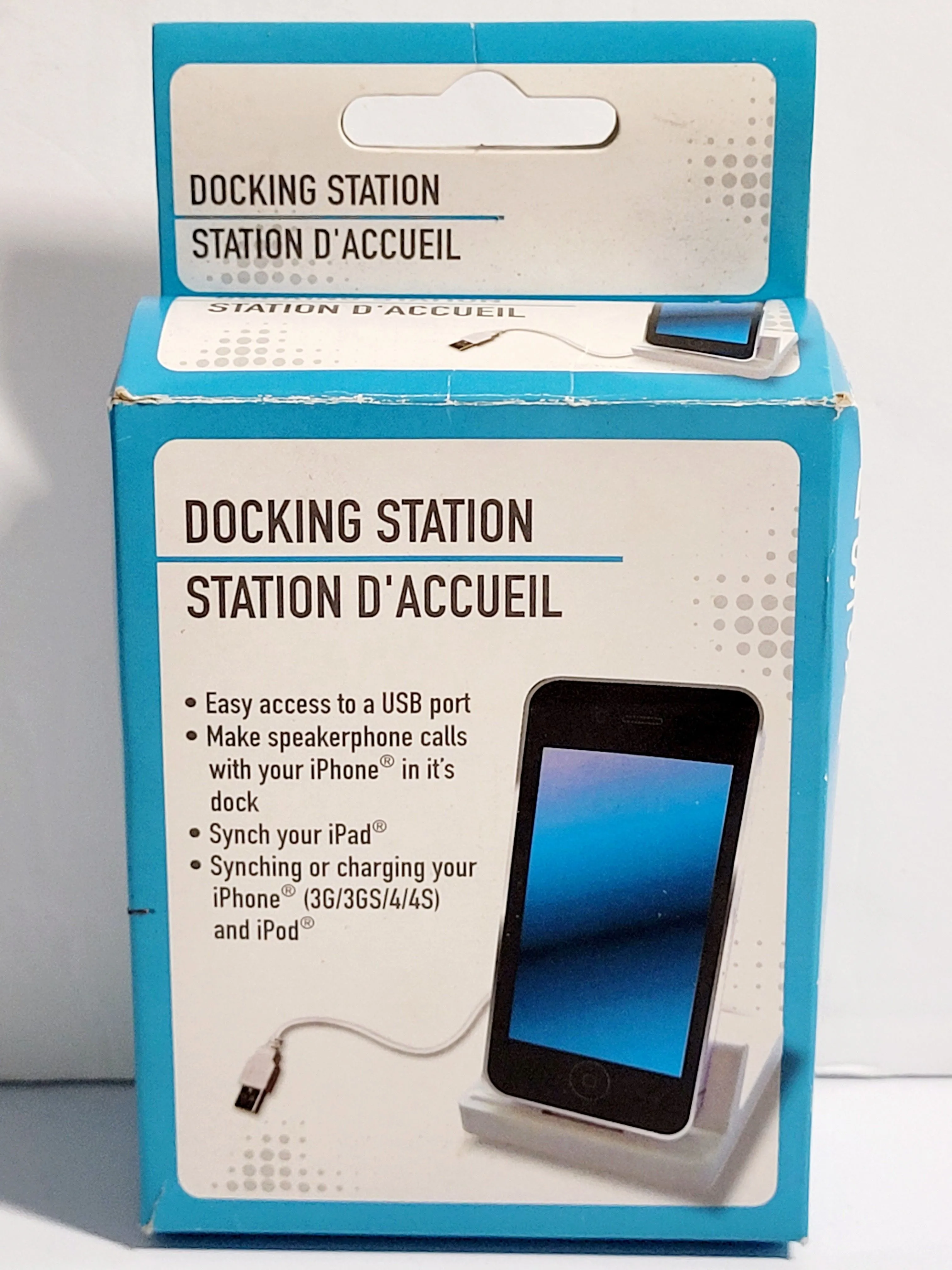 Product image for Docking Charging Station White Cradle For iPhone 3G/3GS/4/4S & iPod W/USB Cable Open Box. This image
