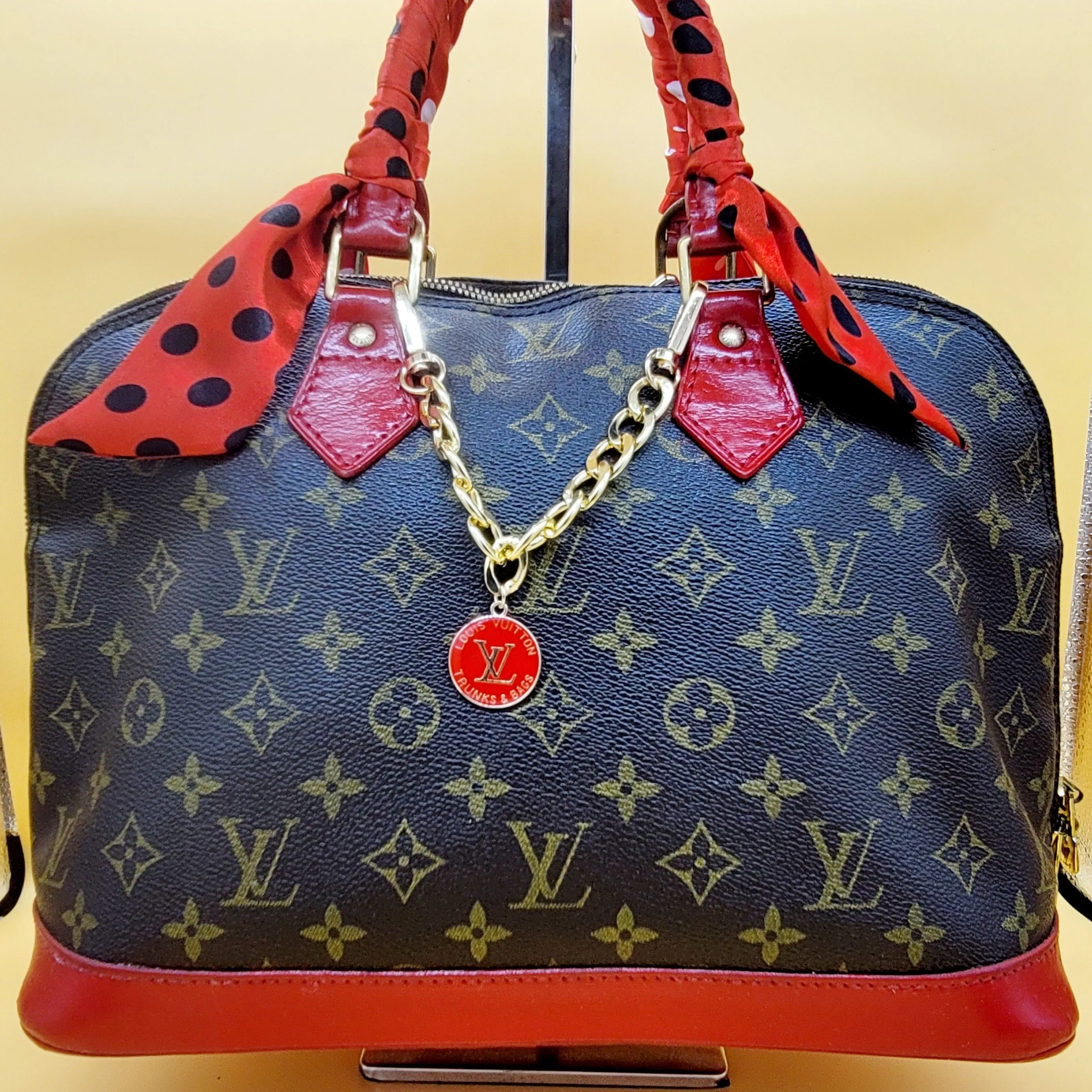 Product image for Louis-Vuitton LV Alma Custom Red Crossbody ♥️