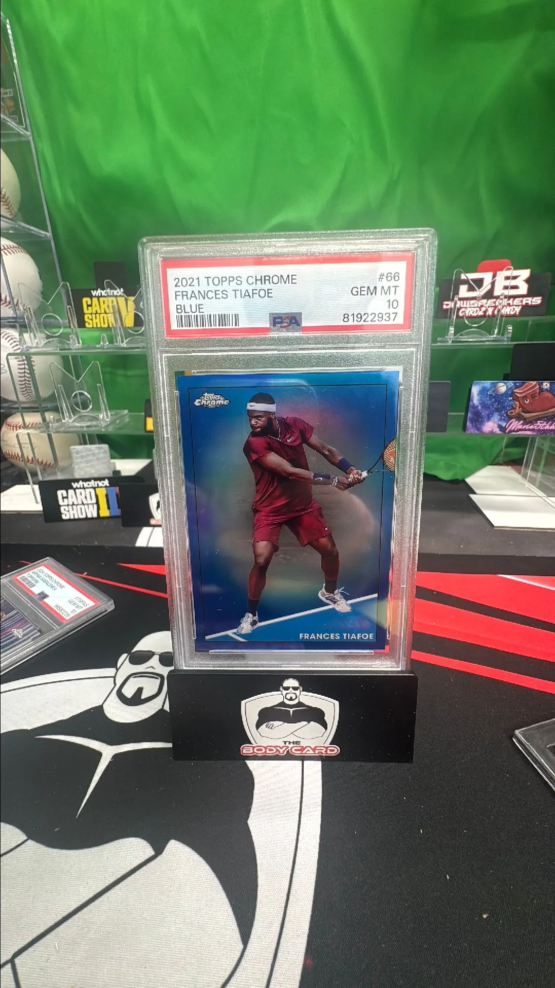 Product image for 2021 Topps Chrome Tennis Frances Tiafoe Blue PSA GEM MT 10