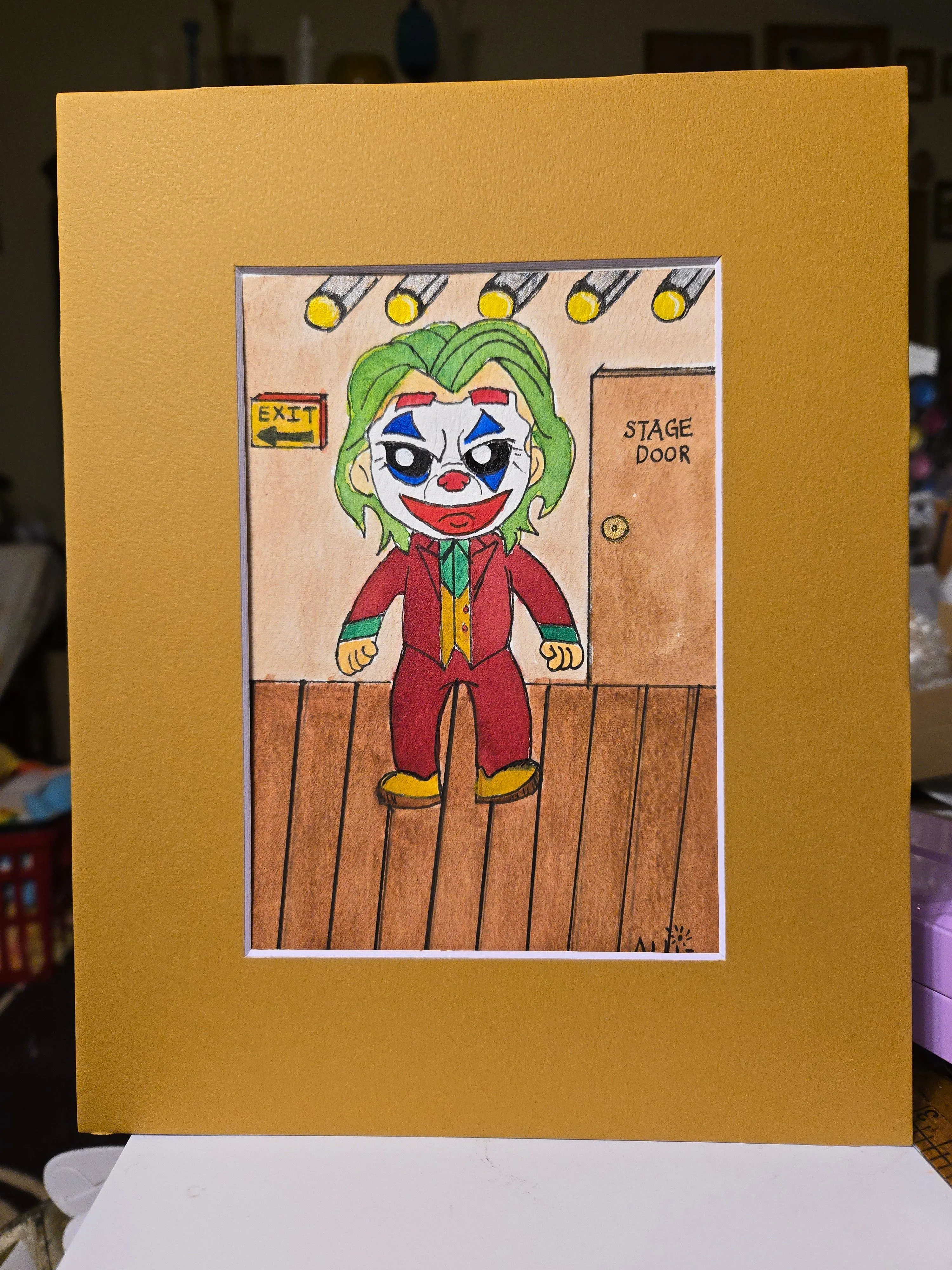 Product image for Original Watercolor Painting "Joker Exit Stage Left"