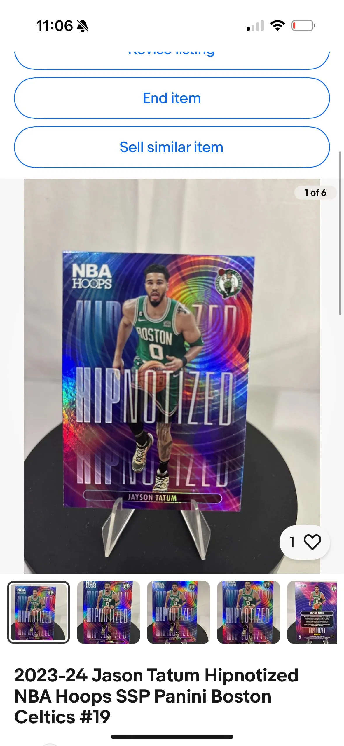 Product image for Jason Tatum Hipnotized SSP holo nba hoops Celtics