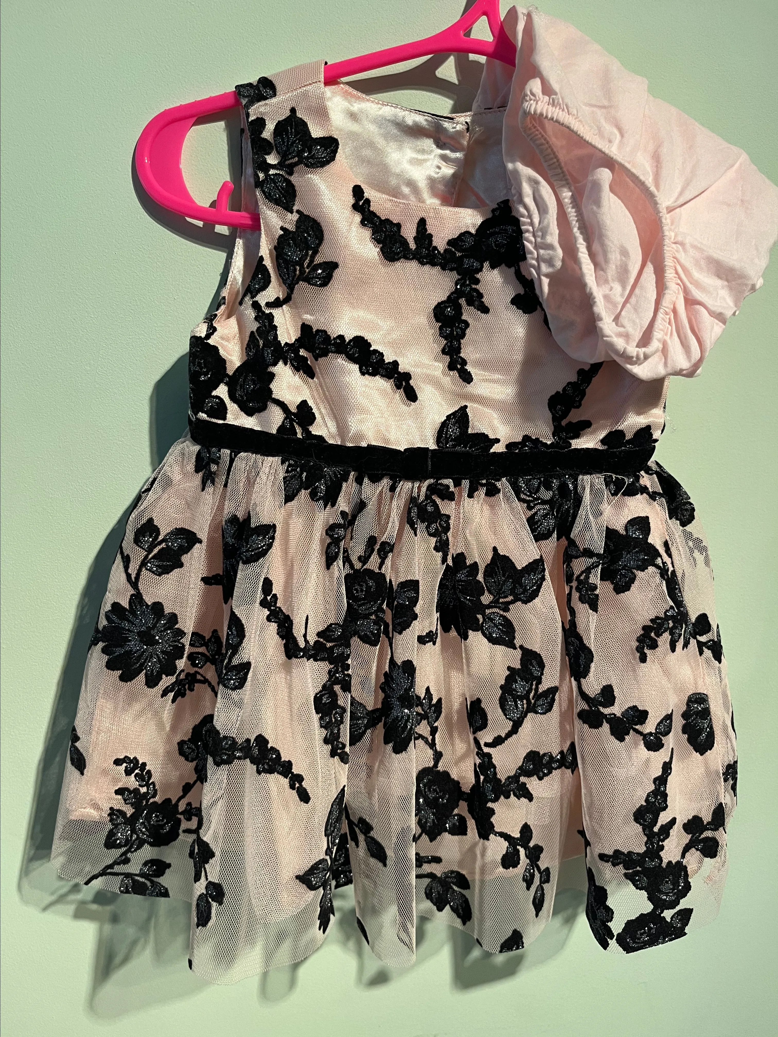 Product image for Pink and black dress 9-12m