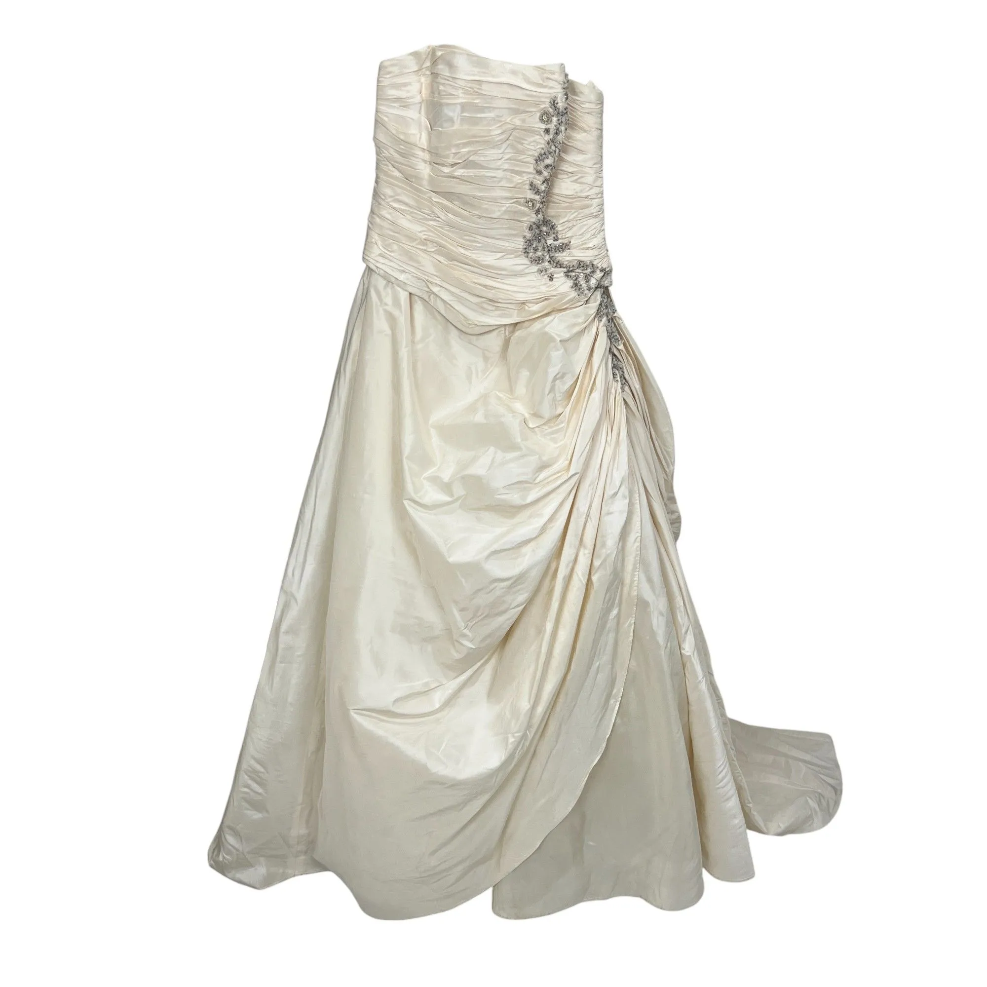 18. Champagne Silk Taffeta Wedding Gown