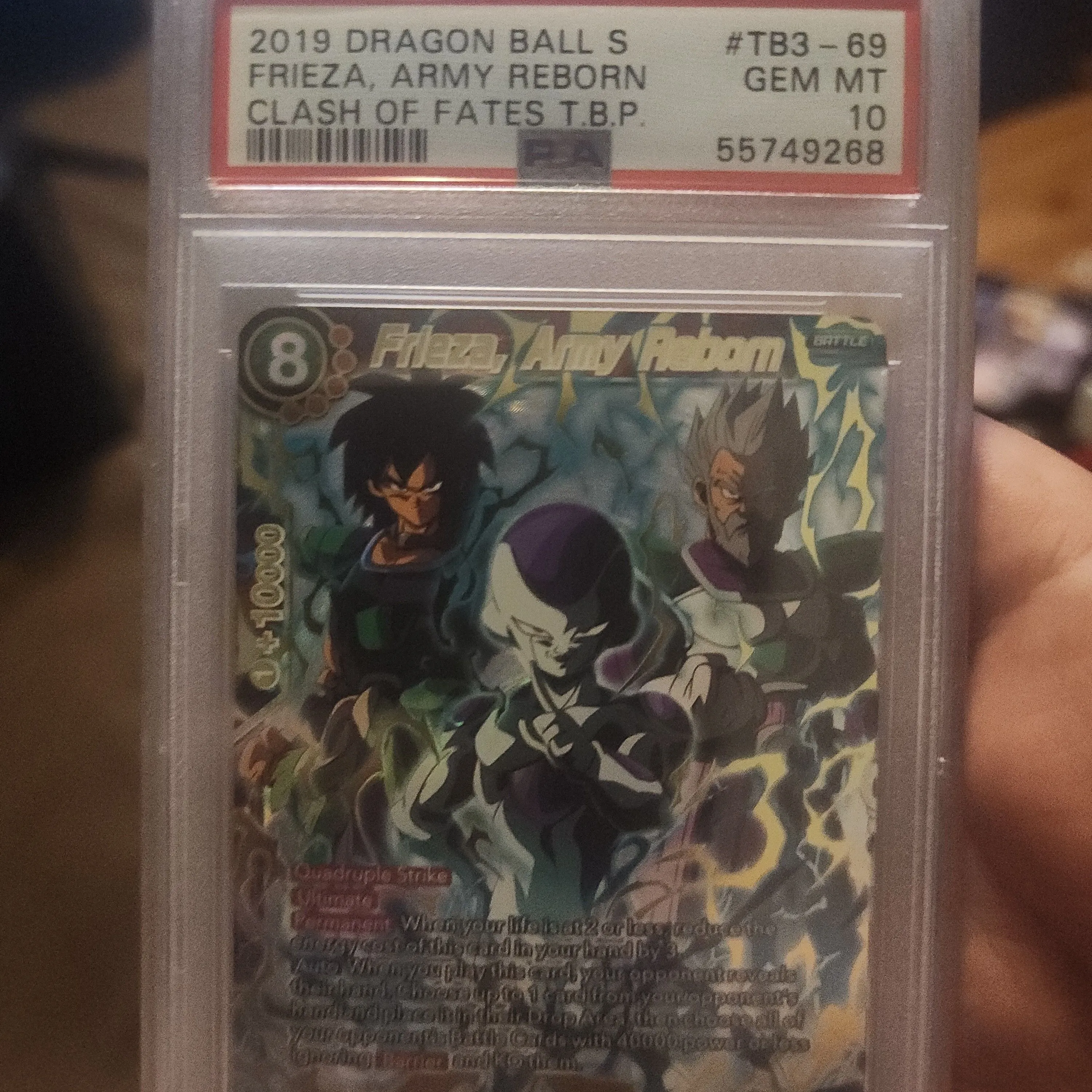 Product image for 2019 Dragon Ball Super Clash Of Fates Themed Booster Pack Frieza, Army Reborn Clash Of Fates T.B.P. PSA GEM MT 10