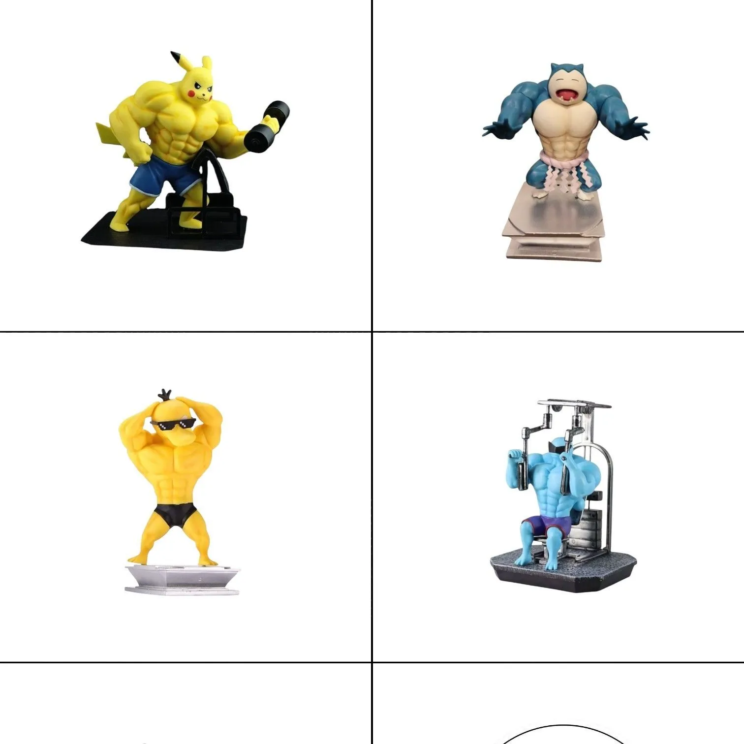 Product image for Pokémon Bodybuilding Series Figurines - NEW (Pikachu, Chamander, Snorlax, Psyduck, Squirtle)