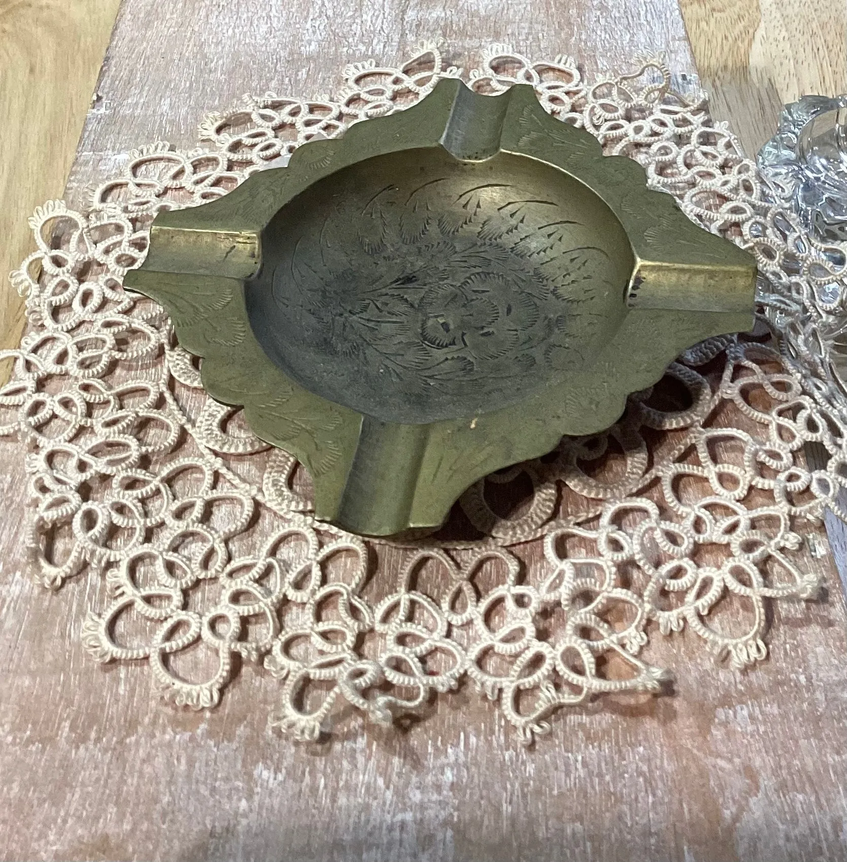 Product image for Floral brass ashtray