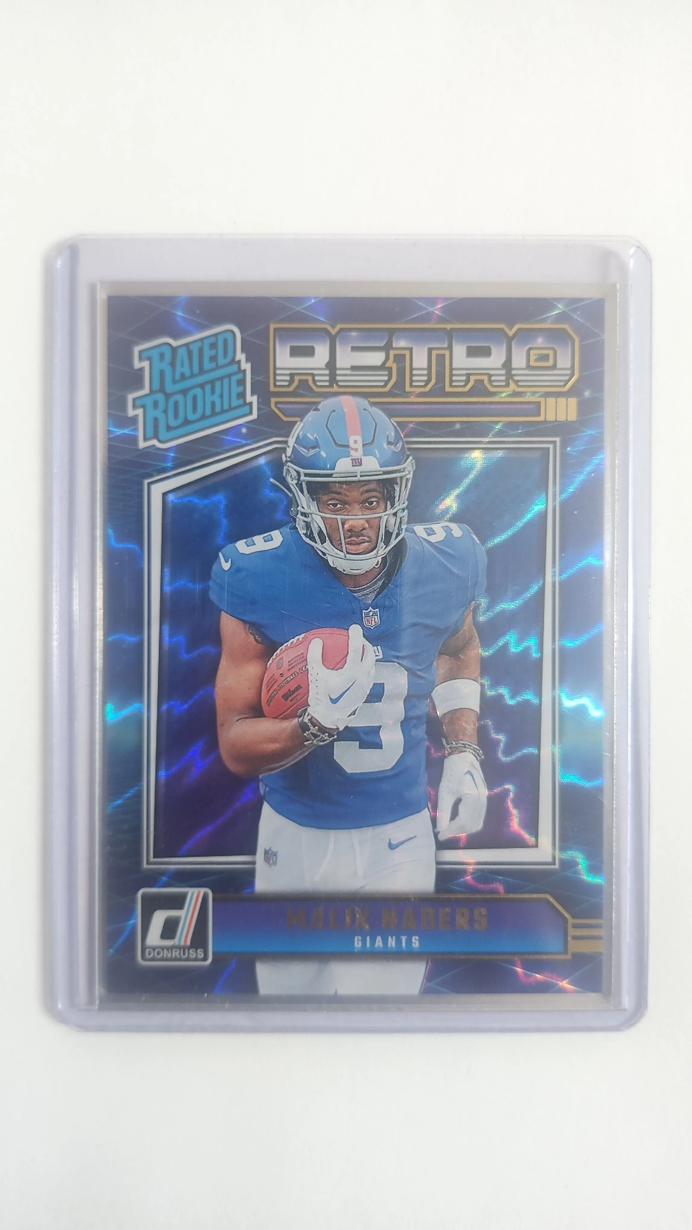 Product image for 2024 Panini Donruss Malik Nabers Rated Rookie Retro RC #6 Giants