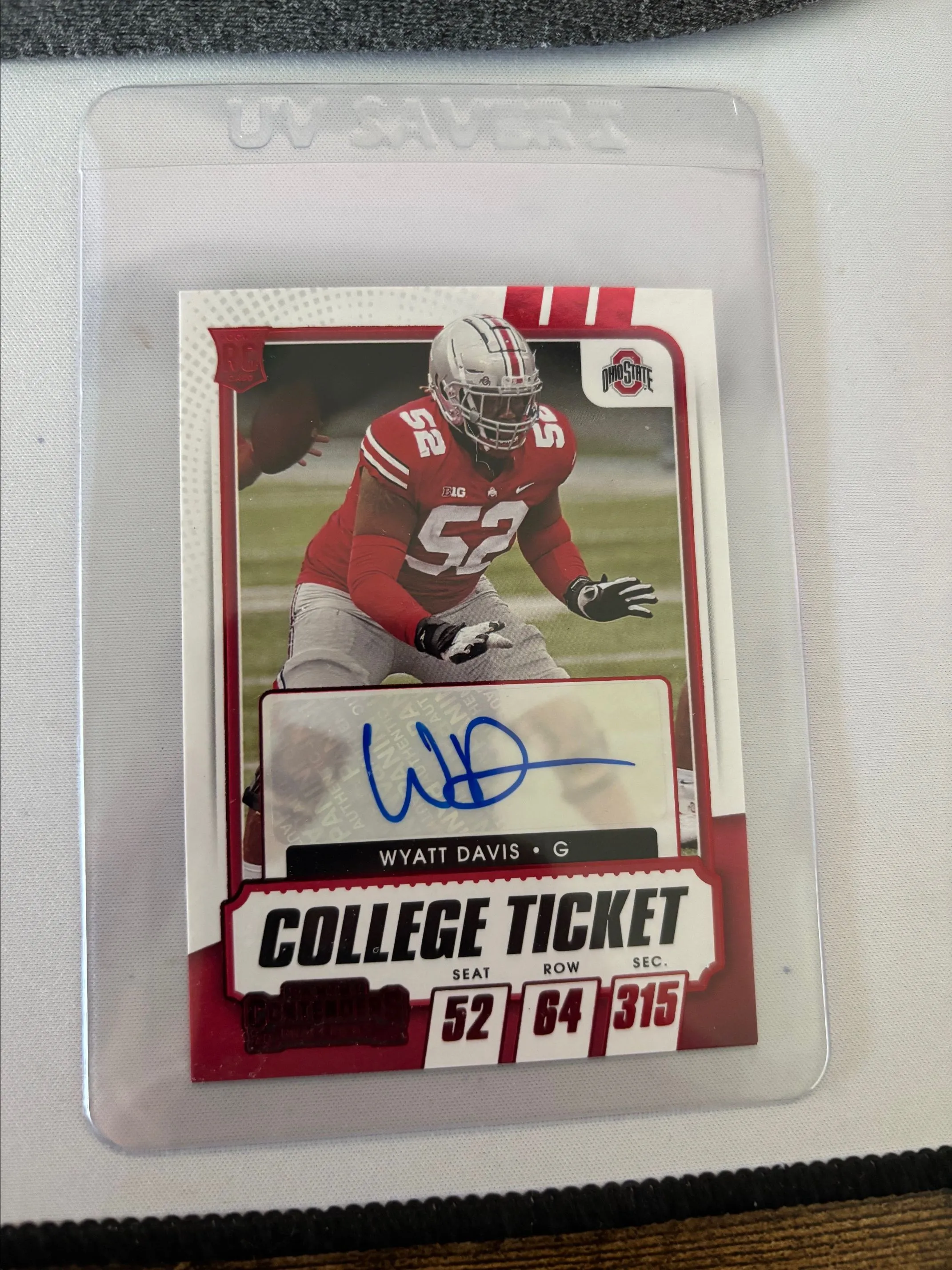 Product image for Wyatt Davis 2021 Panini Contenders Draft Picks Rookie Auto – Card #197