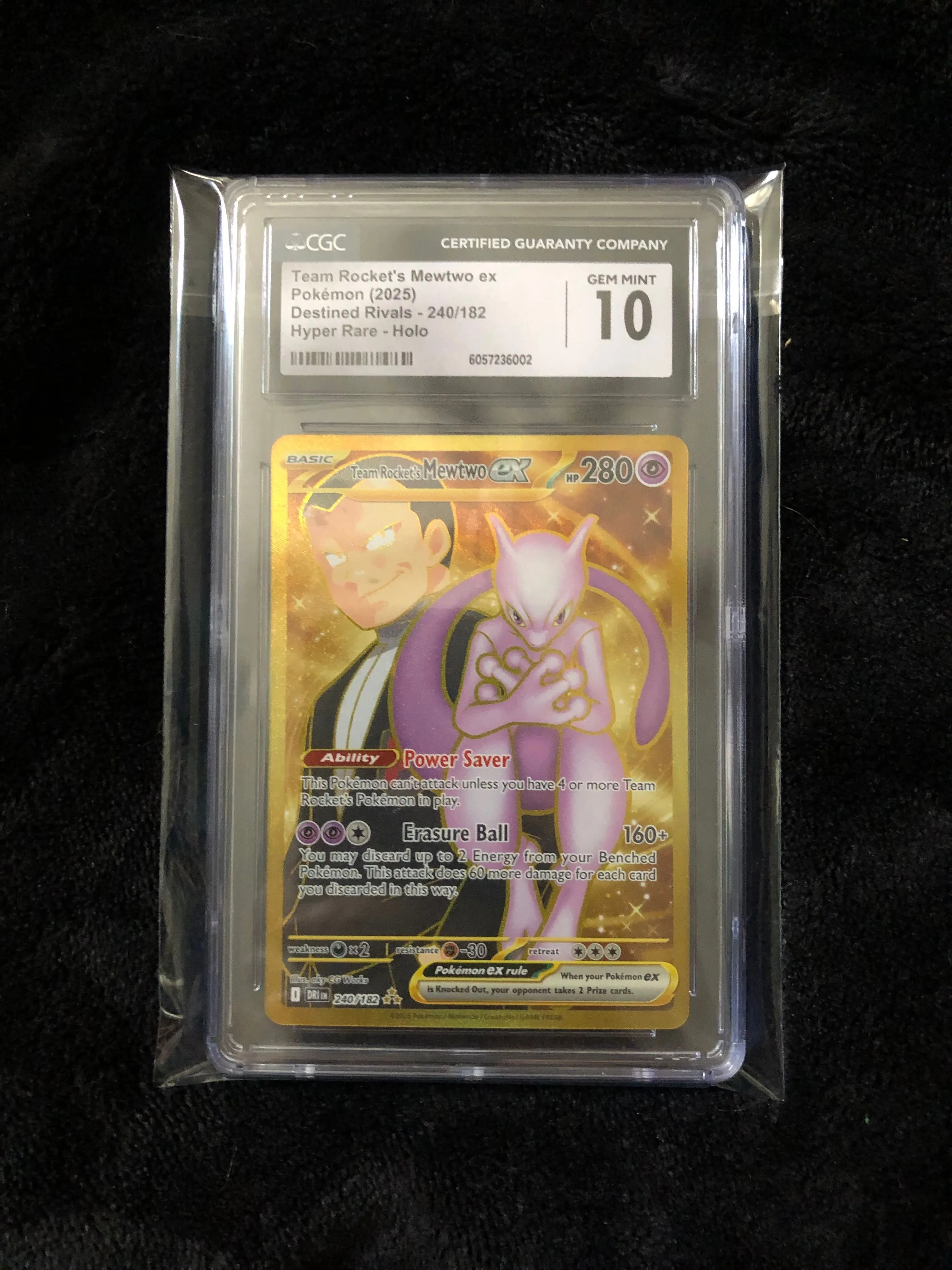 Product image for Pokemon CGC Gem Mint 10 Team Rockets Mewtwo ex #240 Hyper Rare