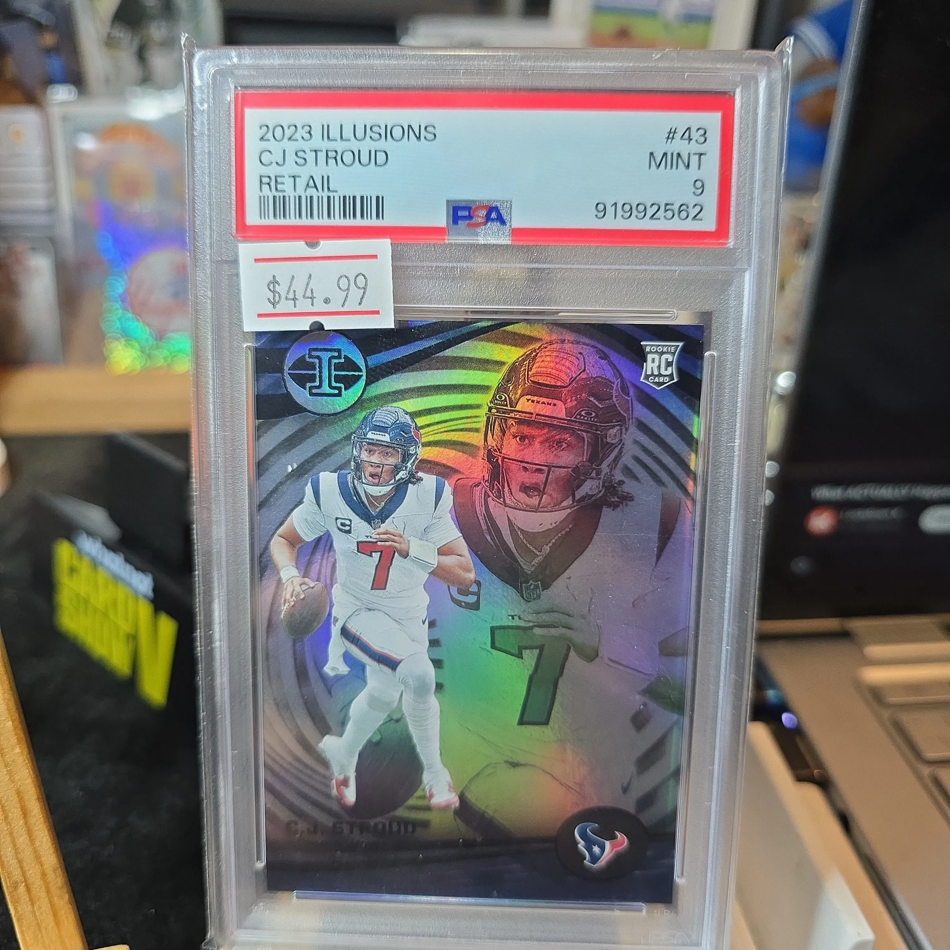 Product image for 2023 Panini Illusions Cj Stroud RC 43 Retail PSA MINT 9