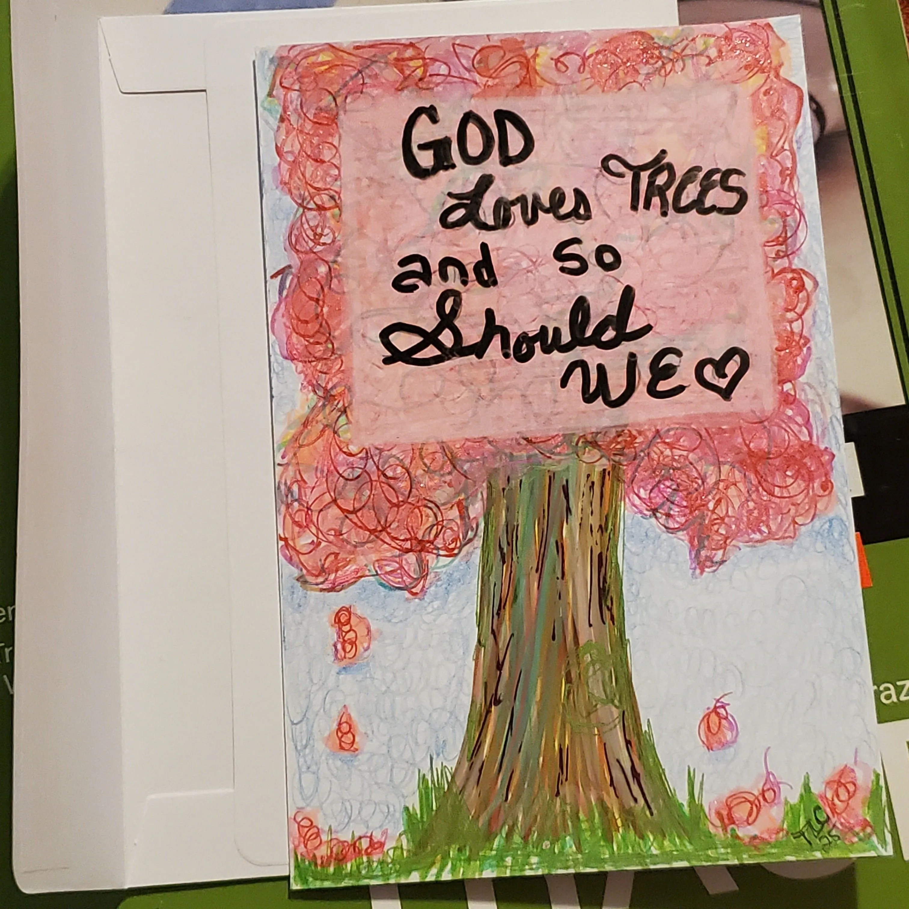 Product image for Hand Drawn Card God and Trees