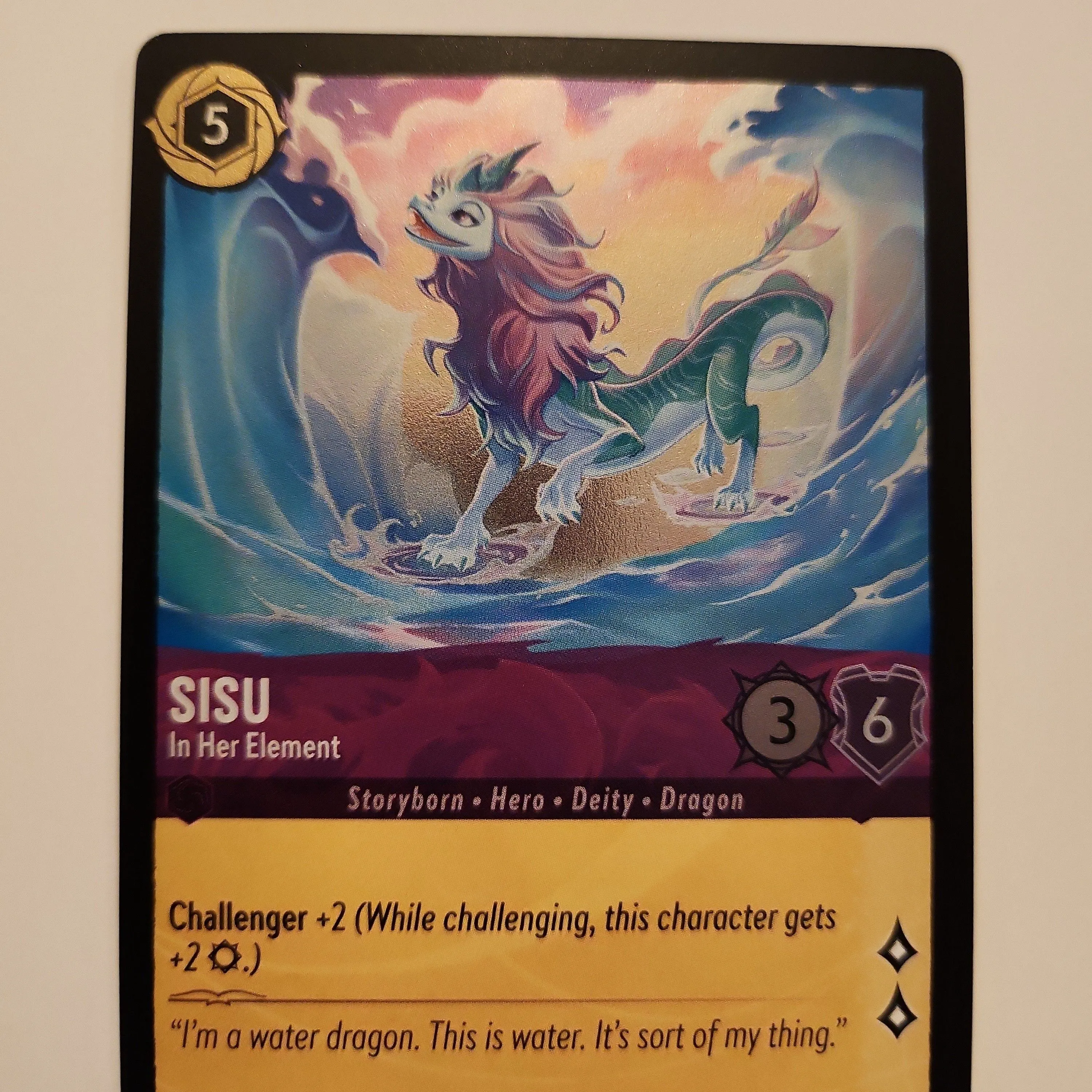 lorcana sisu card Disney TCG: Official Sleeve The Sacred Water Dragon 4 Character Version Lorcana Sisu - In Her