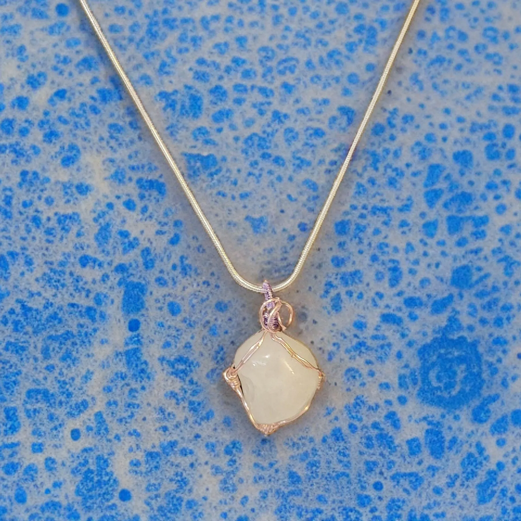 Product image for 5-12. Wire-wrapped Circular Quartz Necklace
